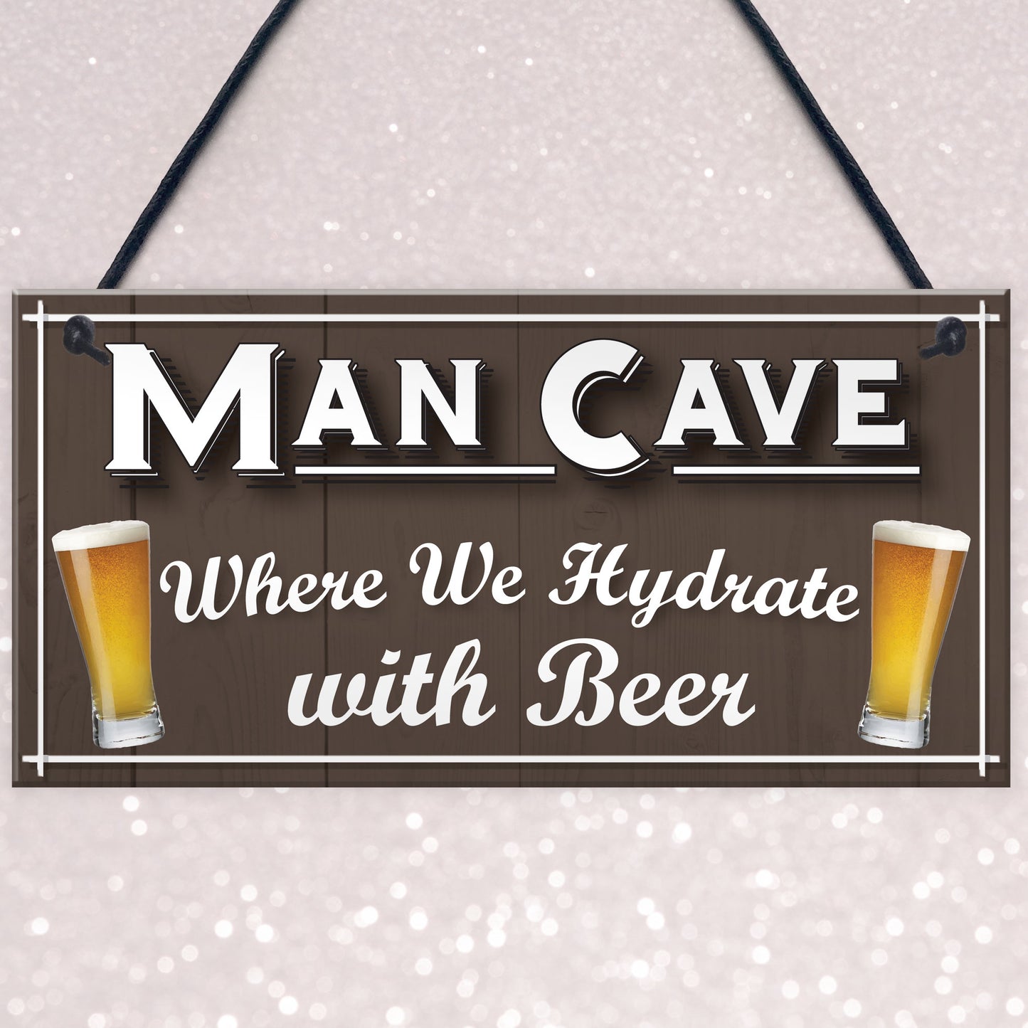 Man Cave Hydrate Beer Alcohol Funny Home Bar Gift Hanging Plaque