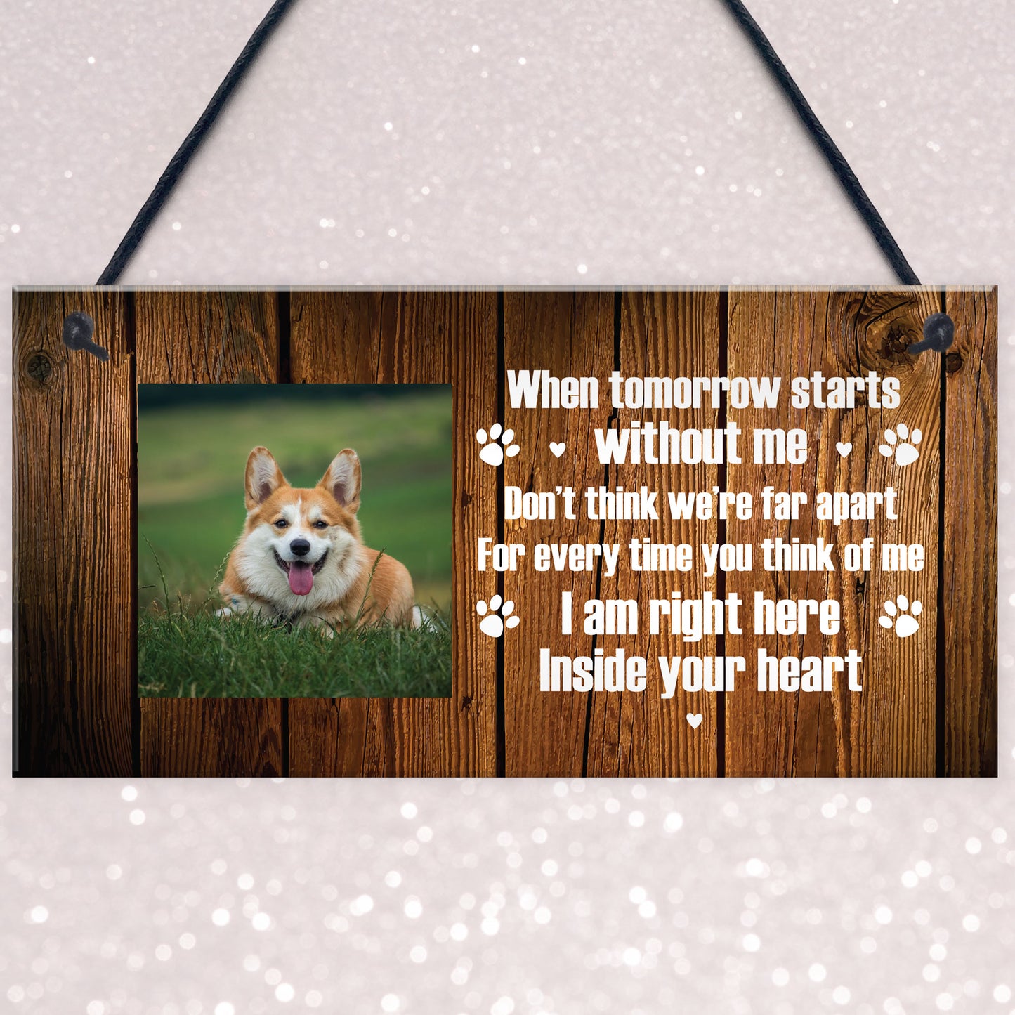 Pet Memorial Gift Personalised Pet Photo Hanging Plaque Dog