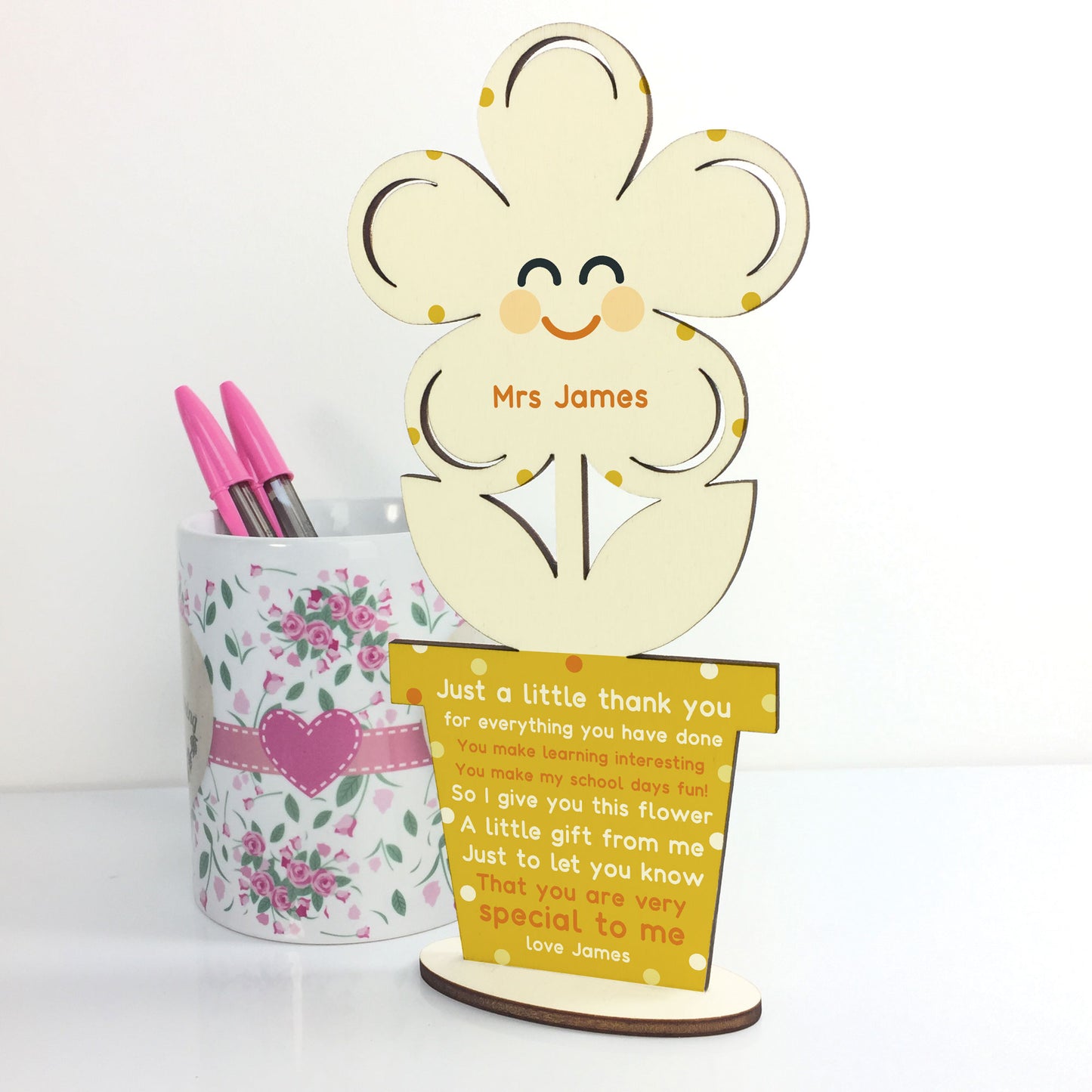 Personalised Teacher Gift Quirky Thank You Gift Poem Flower Gift