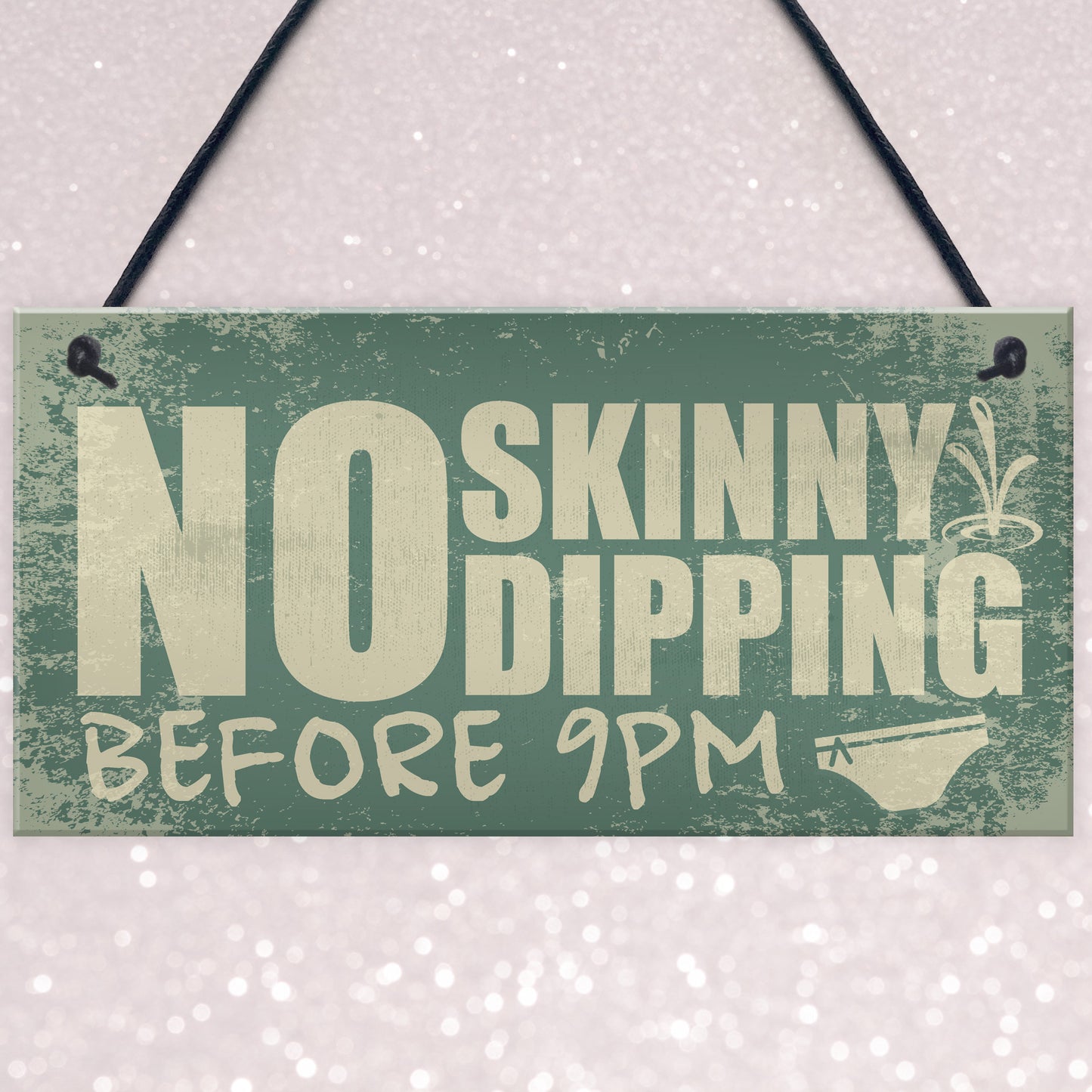 Hot Tub Plaque Garden No Skinny Dipping Shed Sign Funny Sign