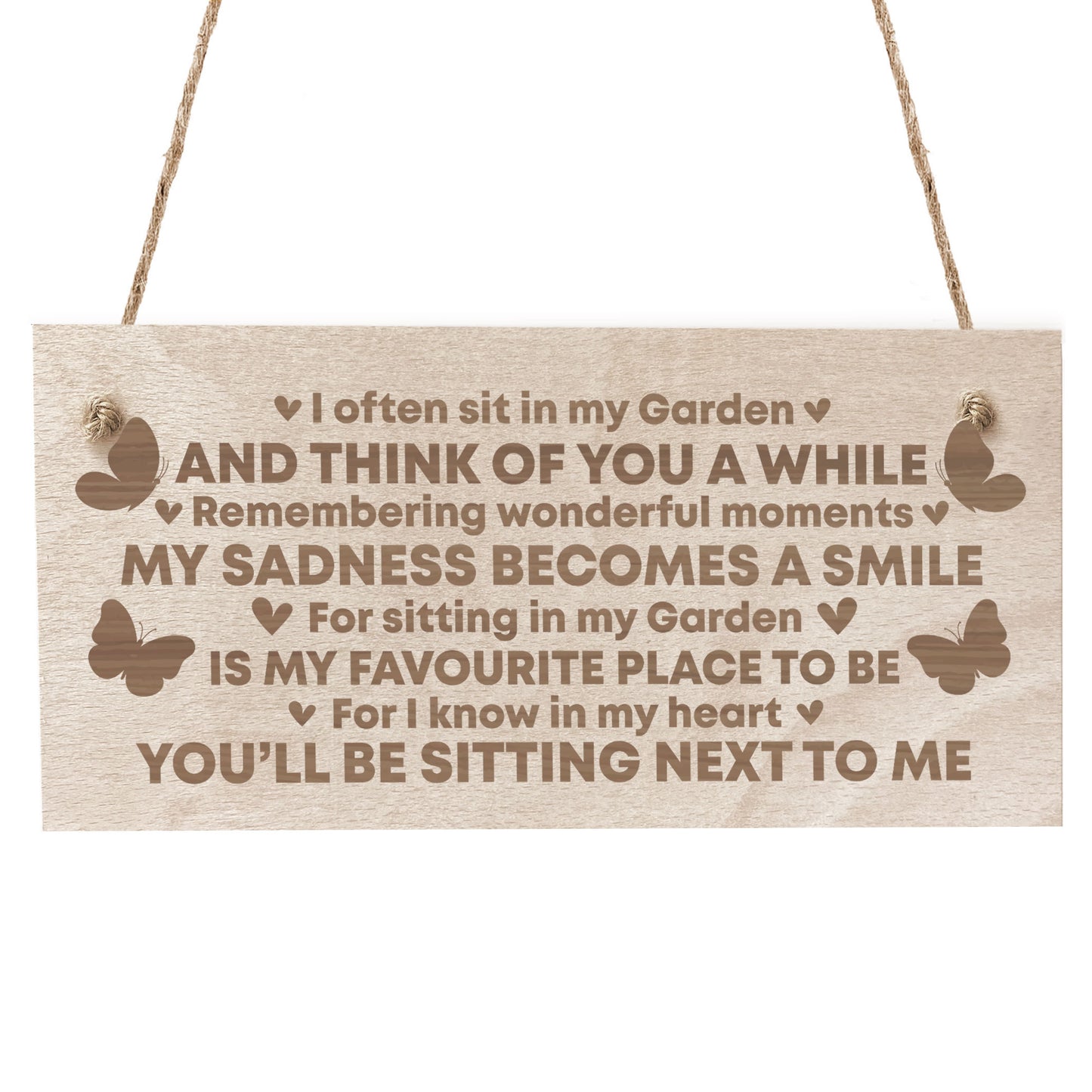 Garden Memorial Engraved Plaque Hanging Garden Shed Summer