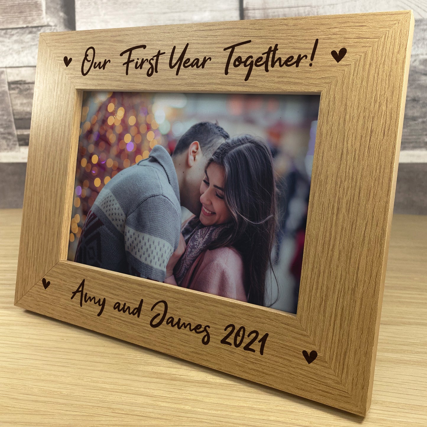 1st Anniversary Gift For Couple Personalised Photo Frame