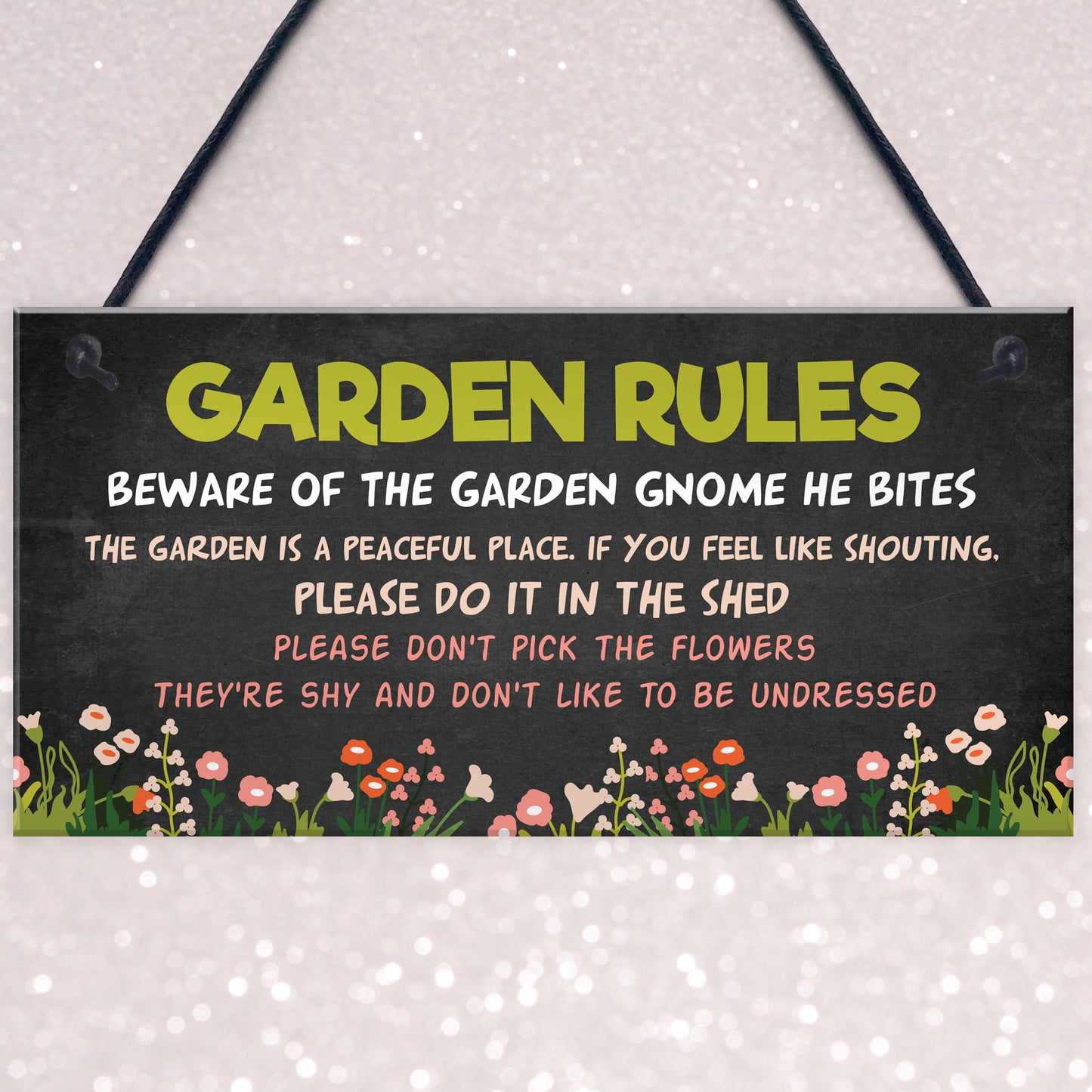 Funny Garden Rules Sign Novelty Garden Accessories Outdoor