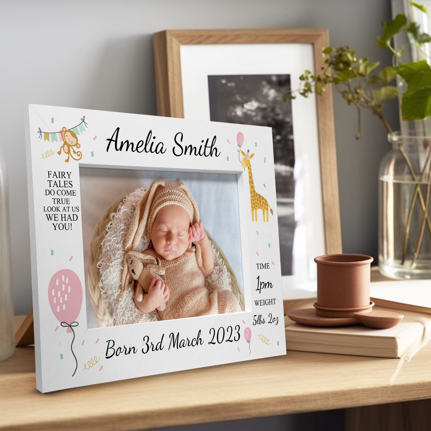 Personalised Baby Gift Photo Frame Birth Details Nursery Decor