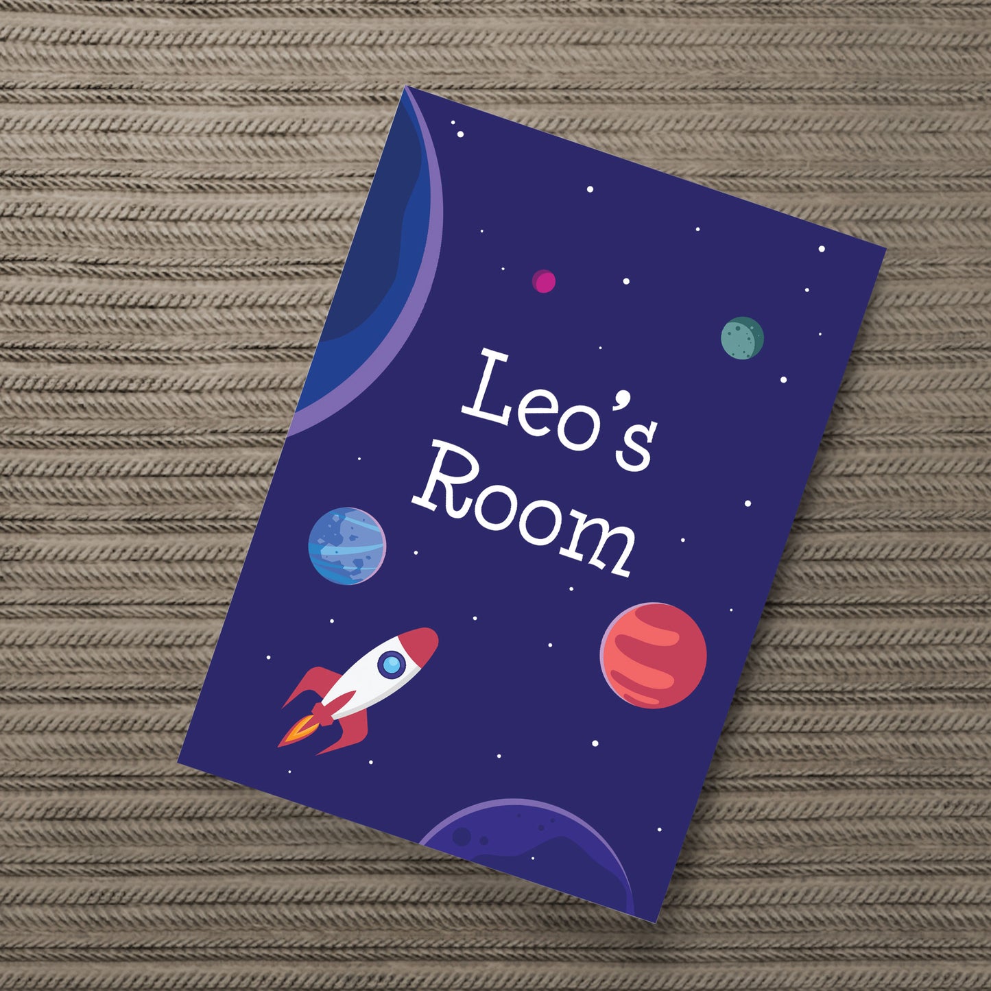 Personalised Bedroom Sign Space Theme Print Wall Art Son Gift