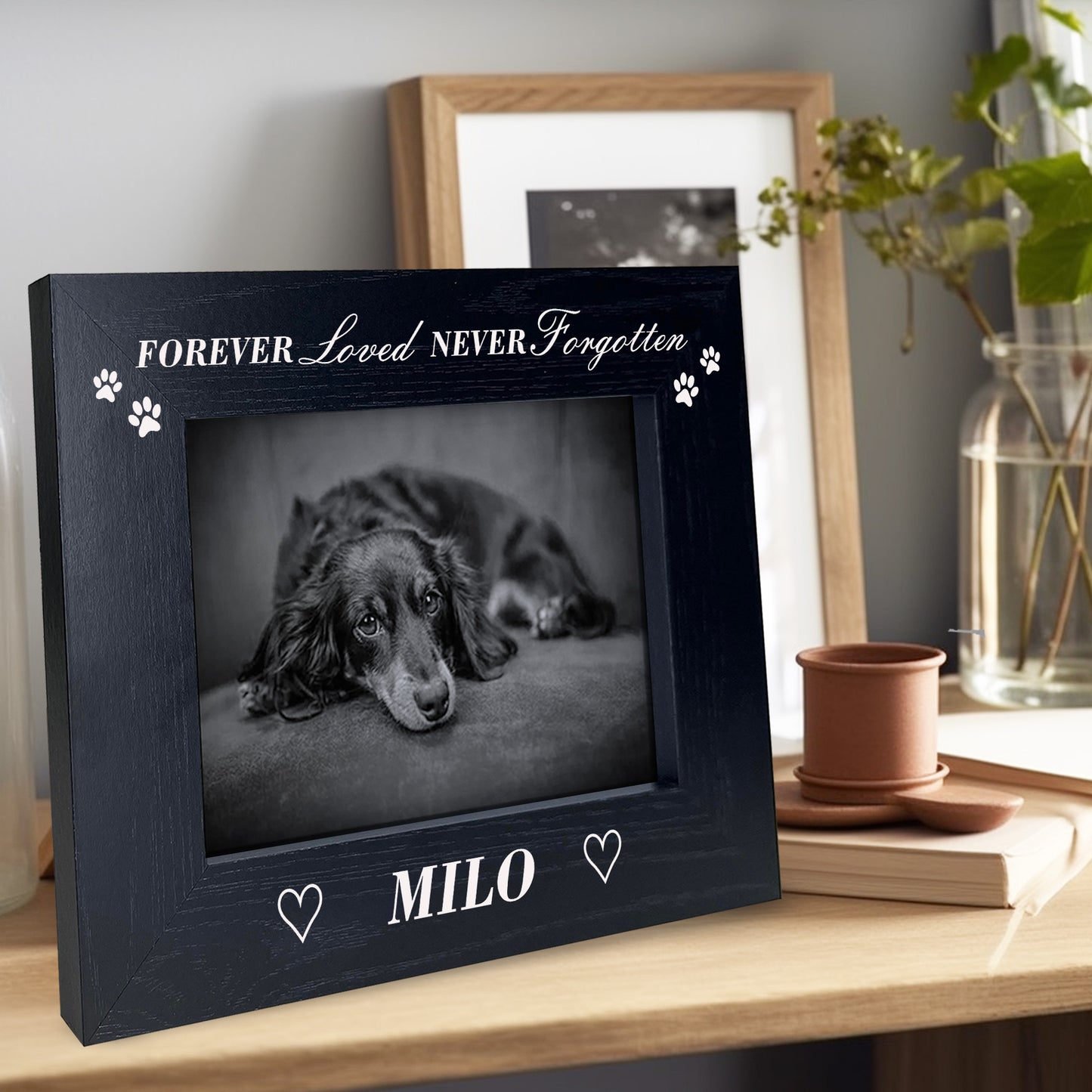 Personalised Memorial Photo Frame For Dog Puppy Never Forgotten