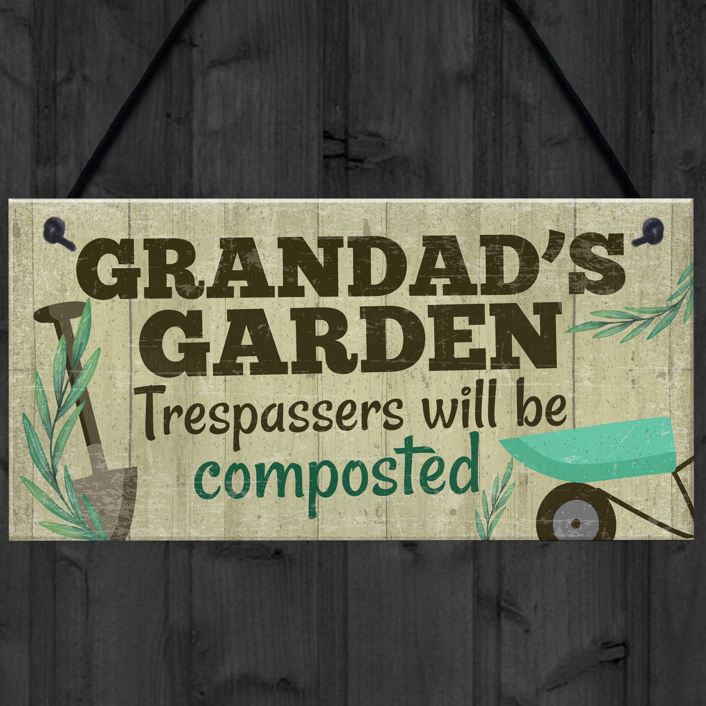 Grandad's Garden Plaque Garden Shed Summer House Sign Gifts