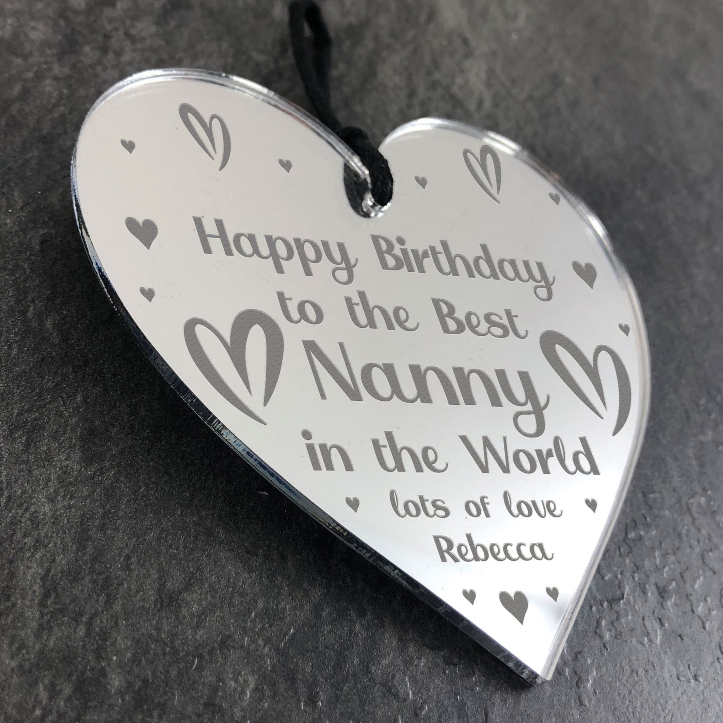 Birthday Gift For Nanny Hanging Engraved Heart Nanny Gift