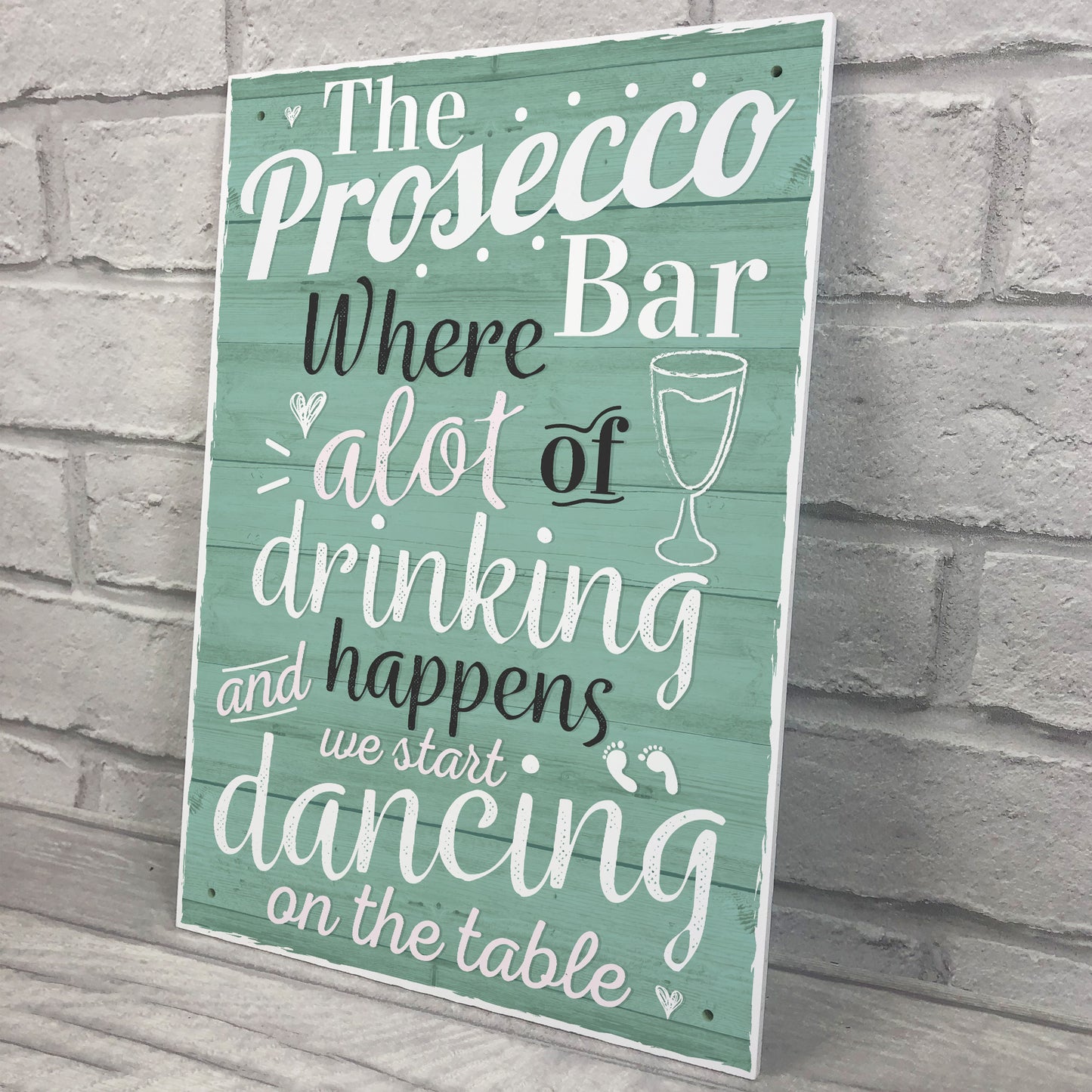 Prosecco Bar Hanging Plaque BBQ Alcohol Pub Bar Signs Friendship