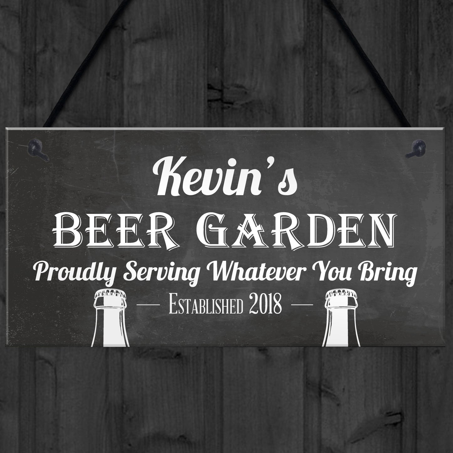 PERSONALISED Any Name Beer Garden Plaque Funny Wall Sign