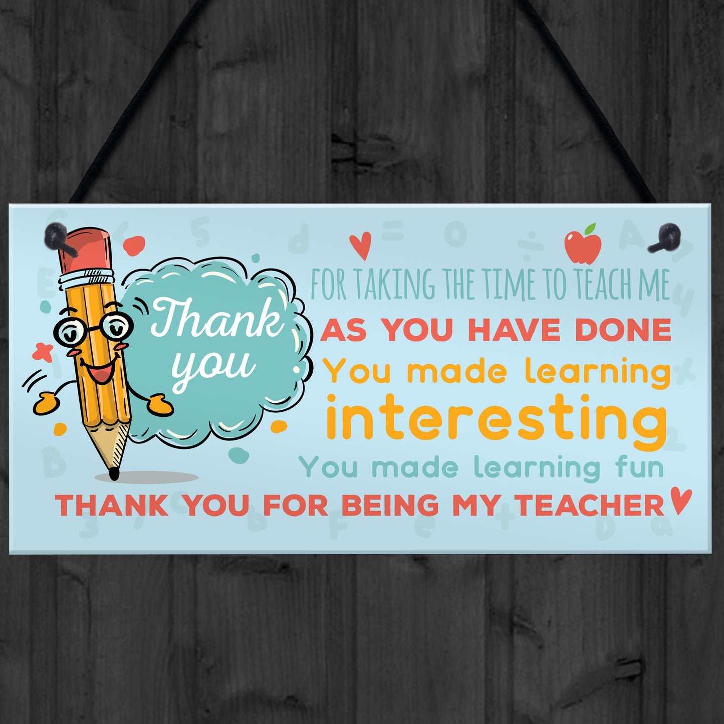 Gift For Teacher Thank You Teaching Assistant Nursery Gift Sign