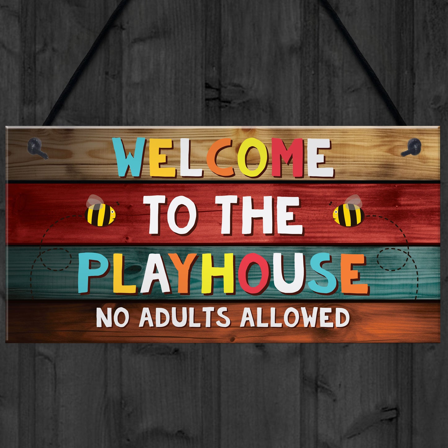 Welcome To The Playhouse Sign Hanging Garden Shed Summerhouse