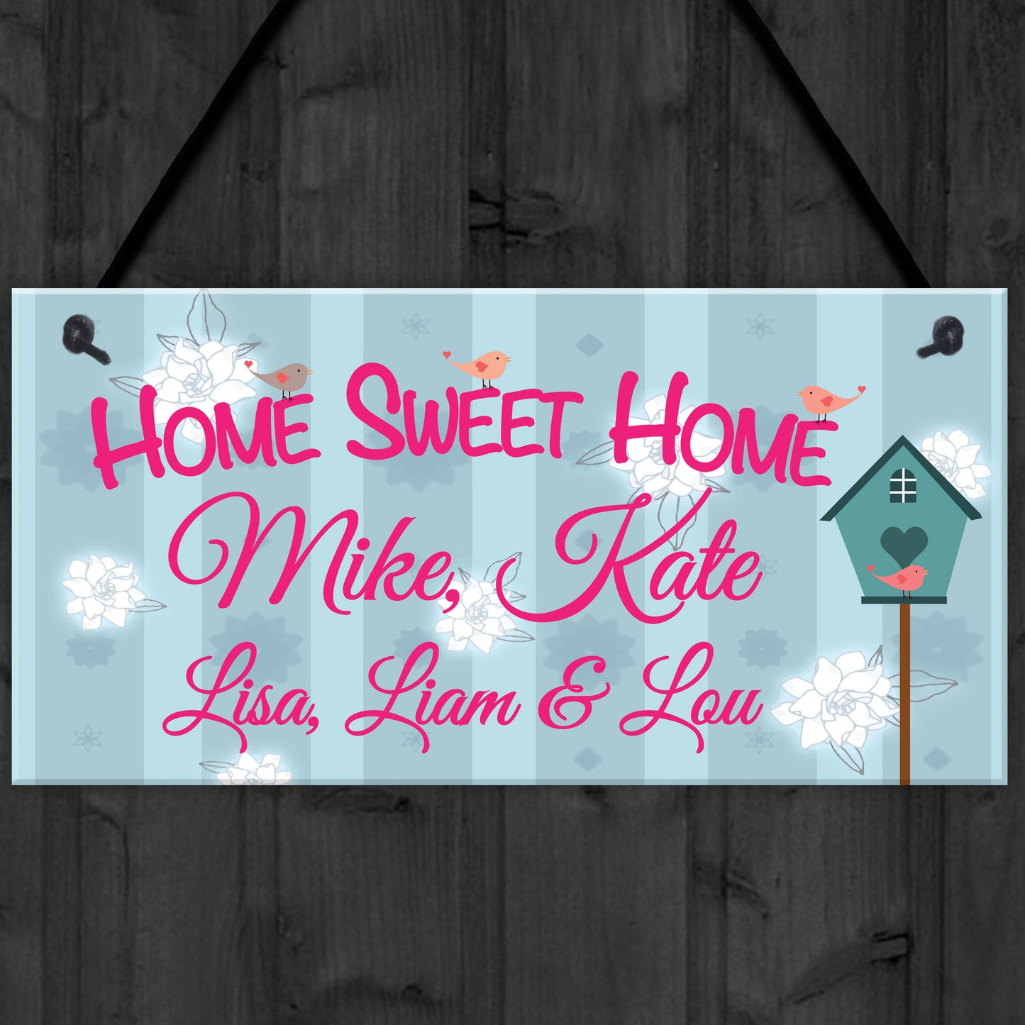 Personalised Home Sweet Home Hanging Plaque Sign Gift