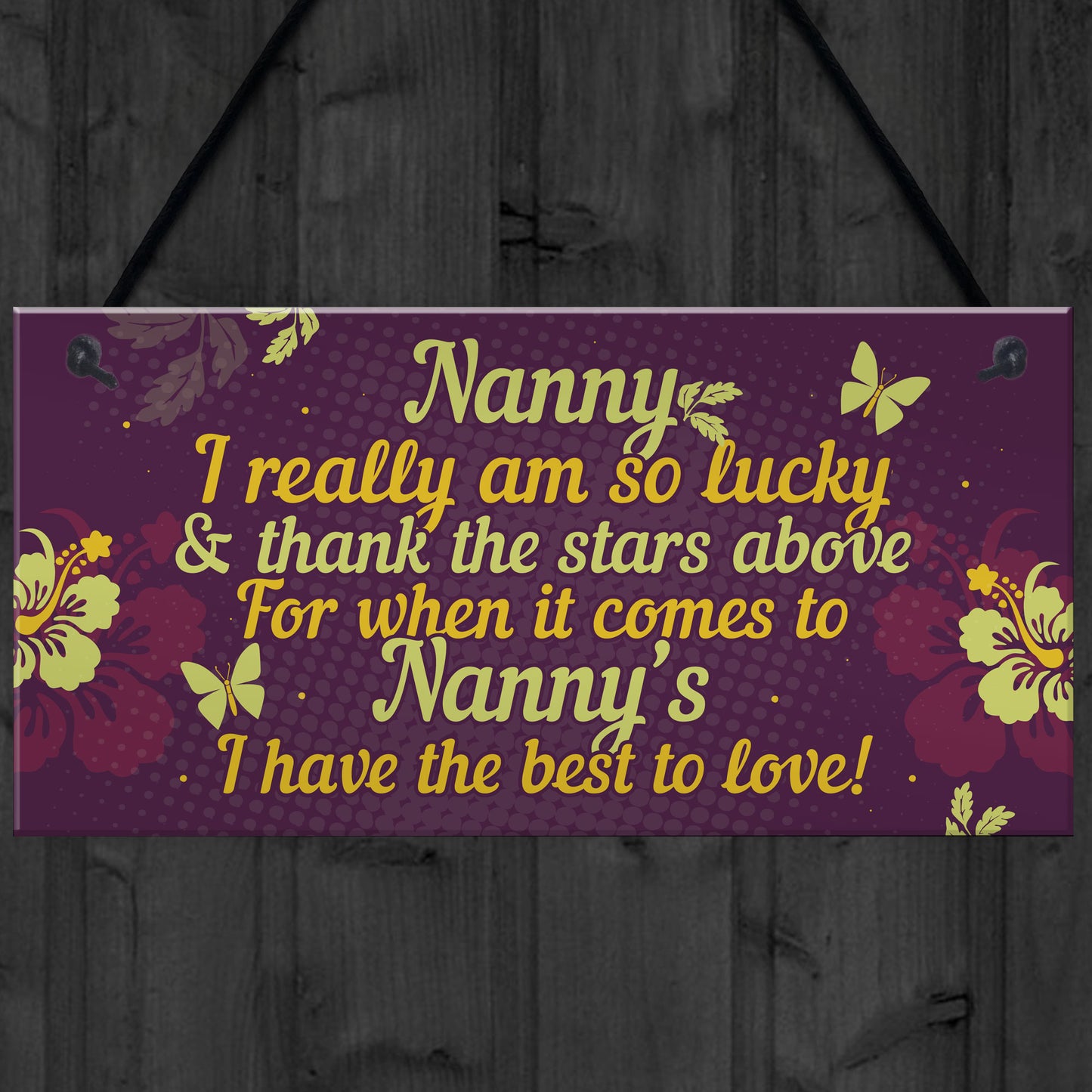 Handmade Plaque Gift For Nanny For Christmas Birthday Thank You