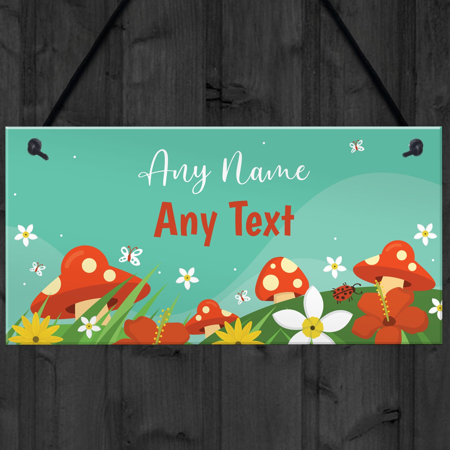 Personalsied Any Name Text Fairy Garden Hanging Plaque Sign Shed