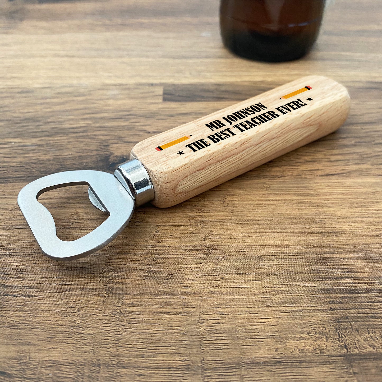 BEST TEACHER EVER Bottle Opener Personalised Thank You Gift