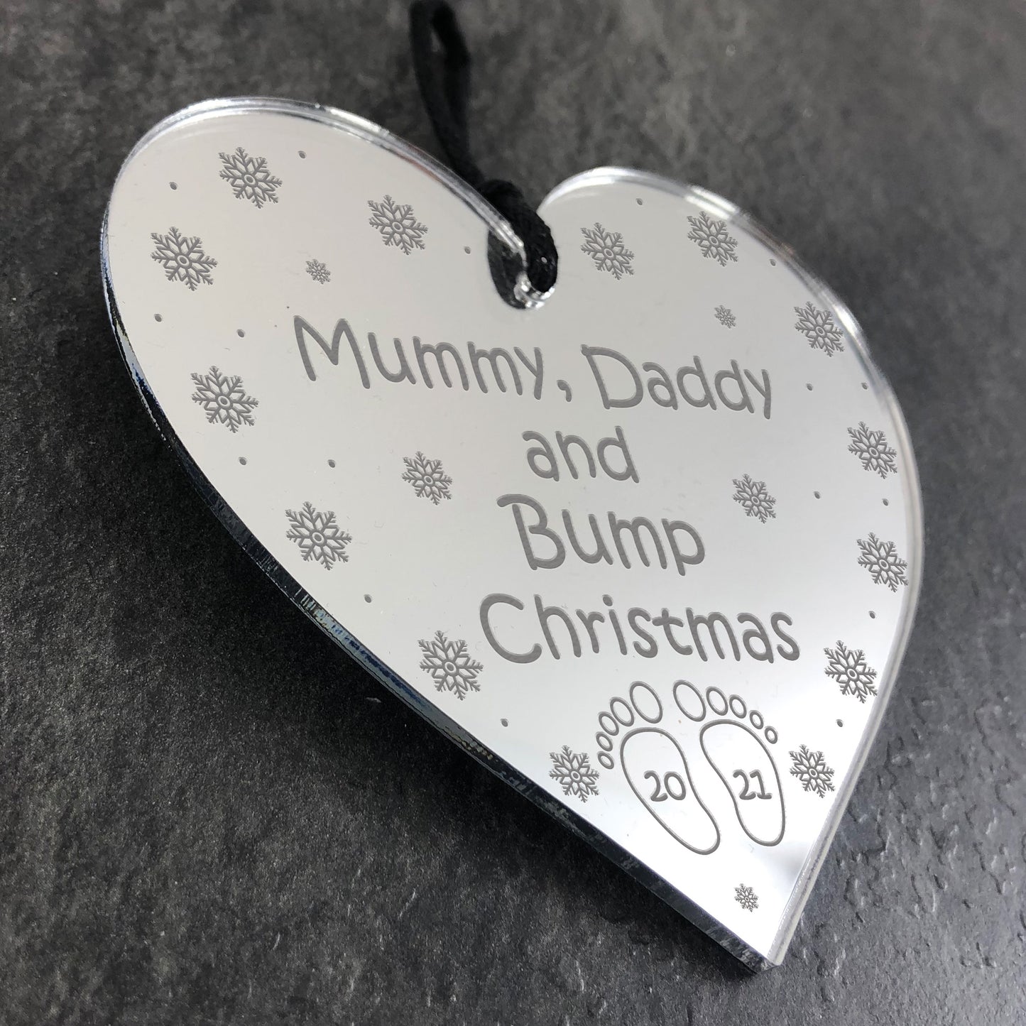 1st Christmas As Mummy Daddy Bump Plaque Chrsitmas Decoration