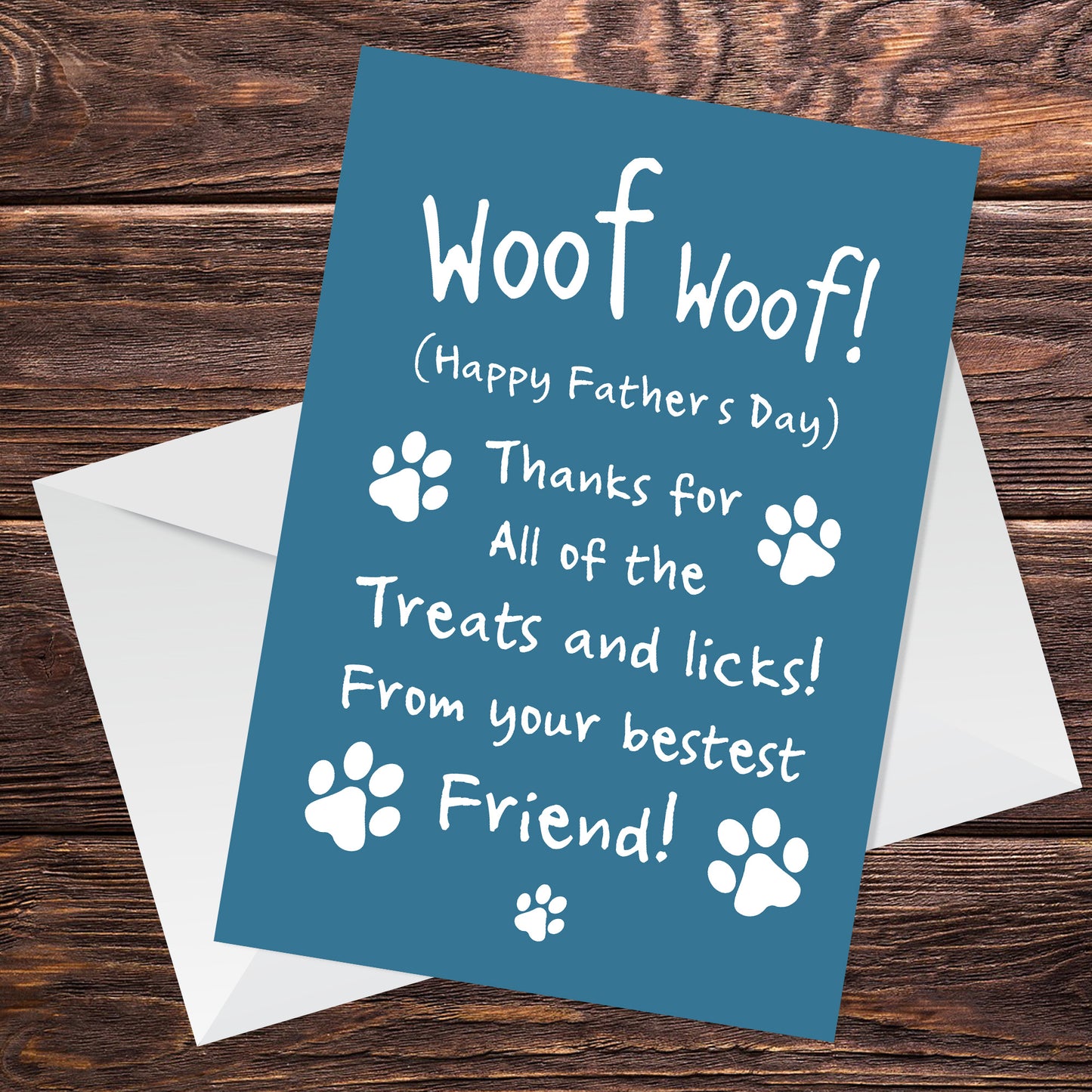 Funny Fathers Day Card From Dog Witty Humour Cheeky Joke Dad