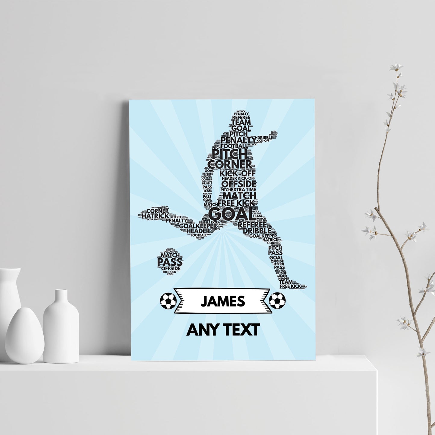 Football Bedroom Sign Personalised Football Print Boys Bedroom