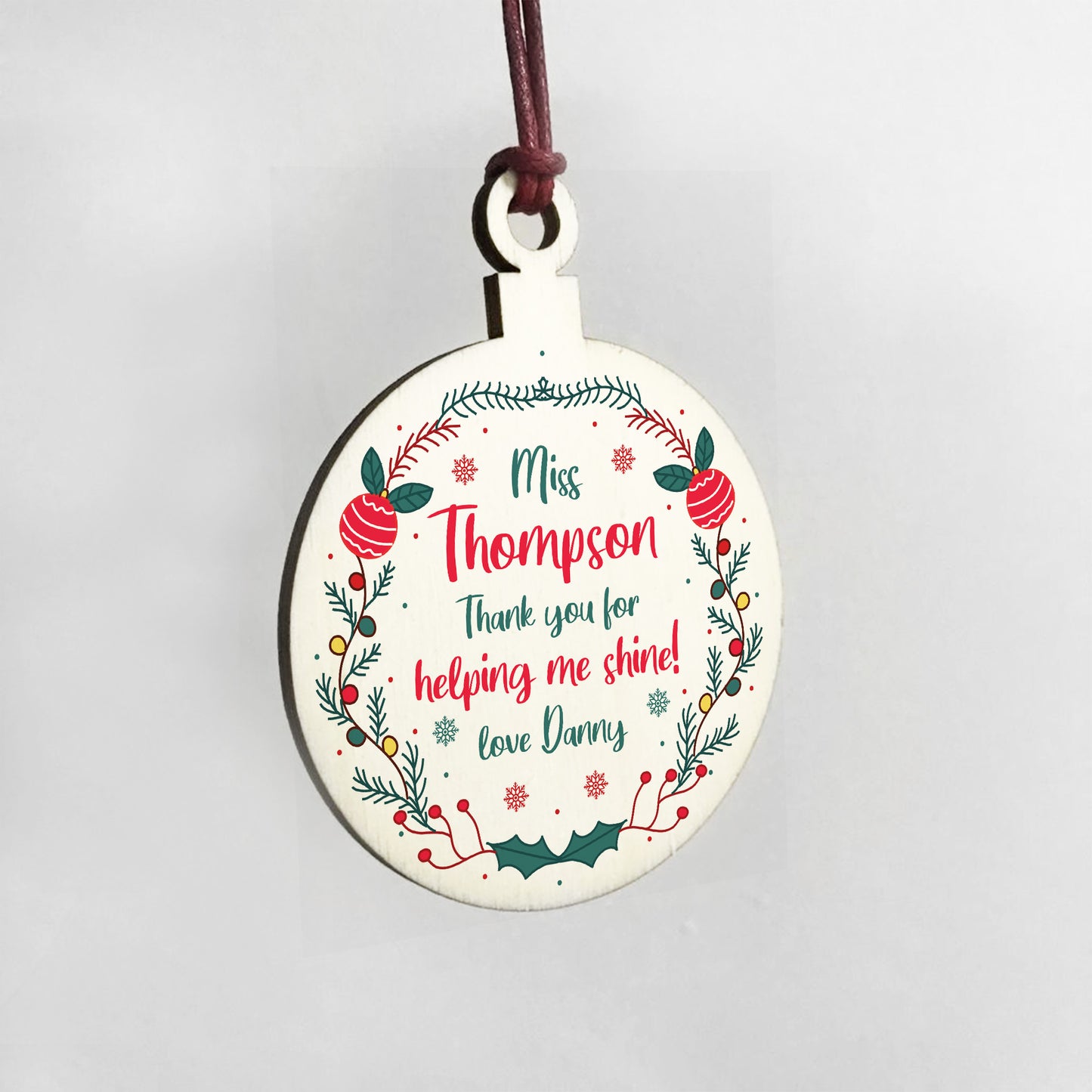 Thank You Christmas Gift For Teacher Assistant Personalised