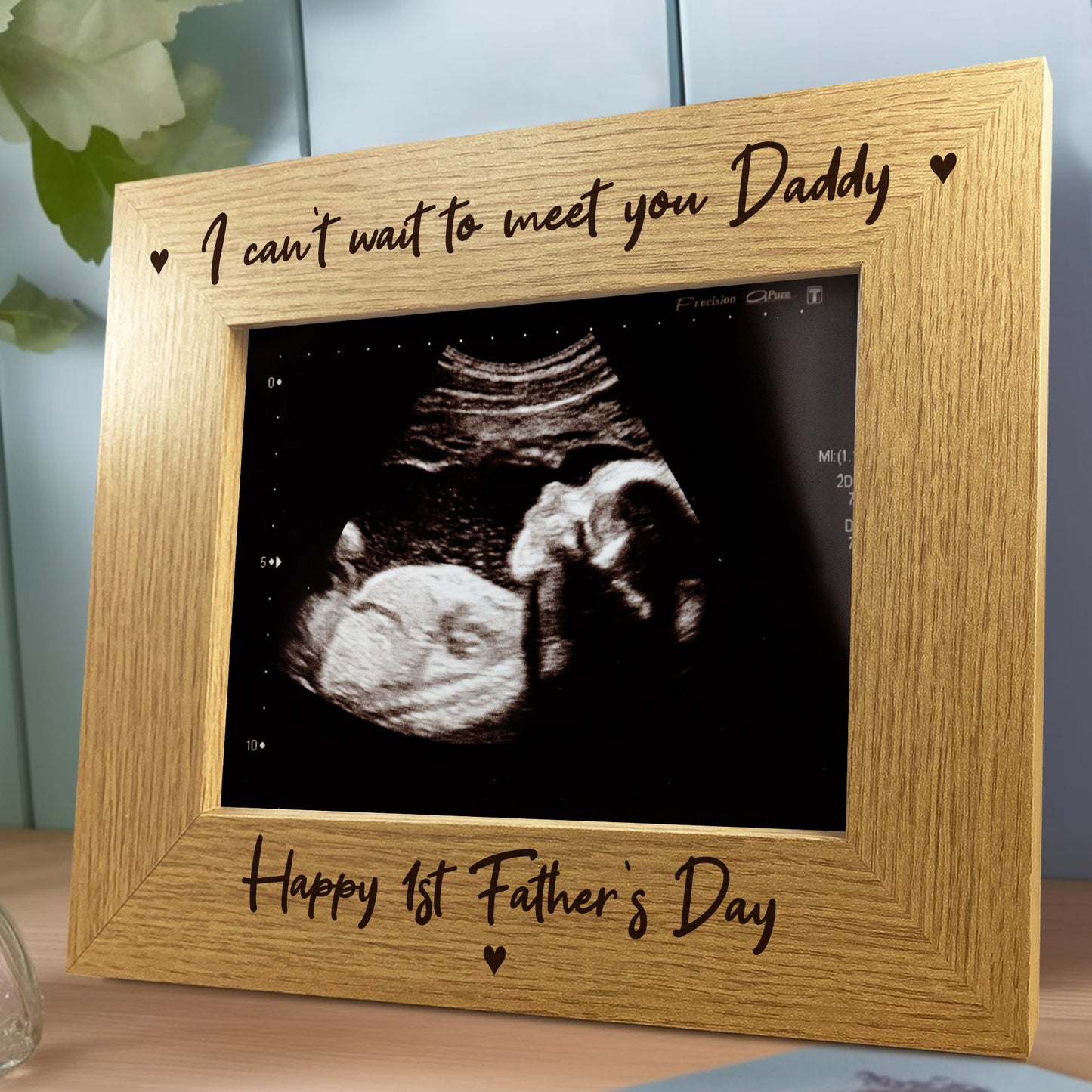 1st Fathers Day Gift For New Daddy Wood Photo Frame Bump Gifts