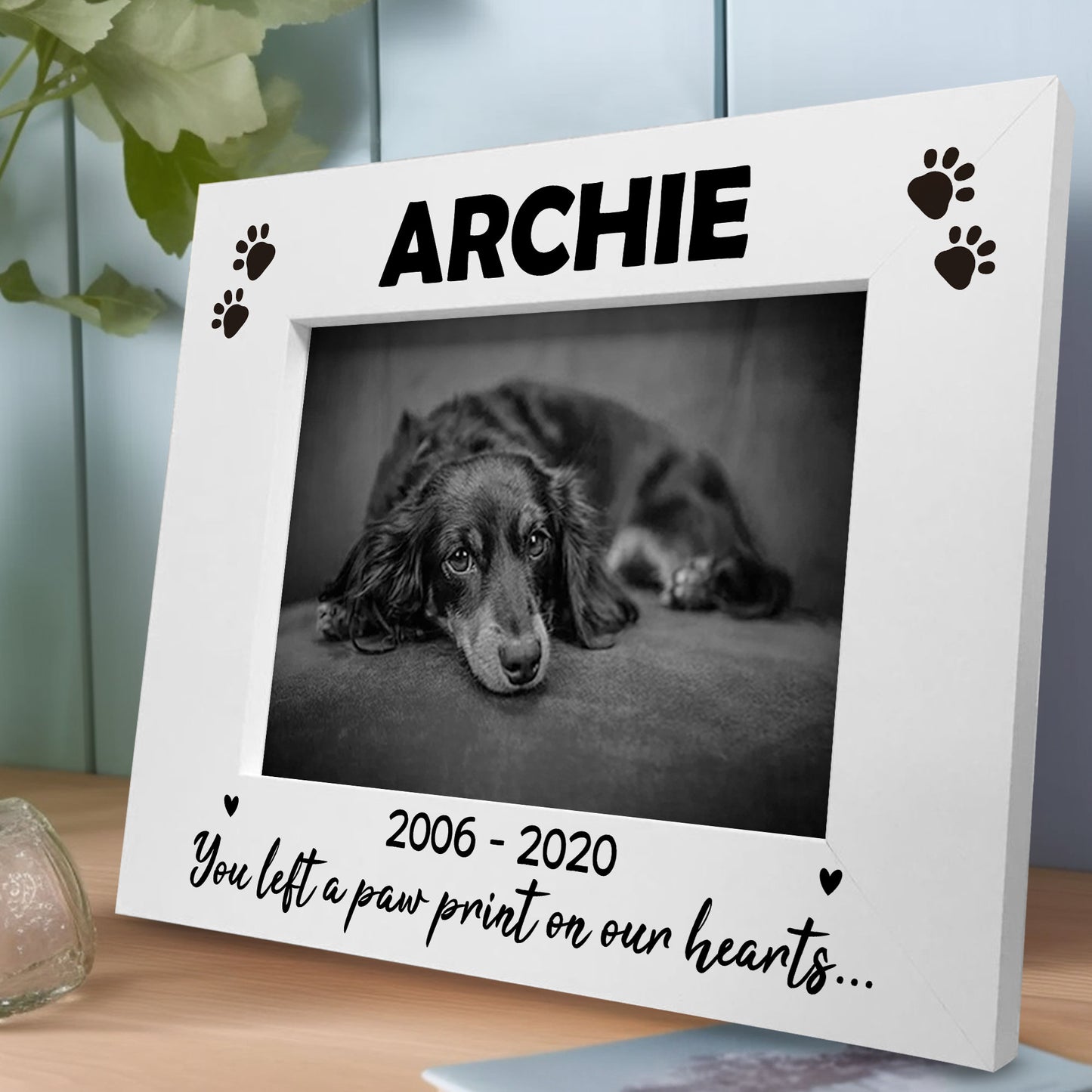 Pet Photo Frame Wooden Gift Personalised Dog Puppy Handmade