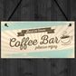 Coffee Bar Hanging Wall Plaque Home Decor Kitchen Cafe Sign