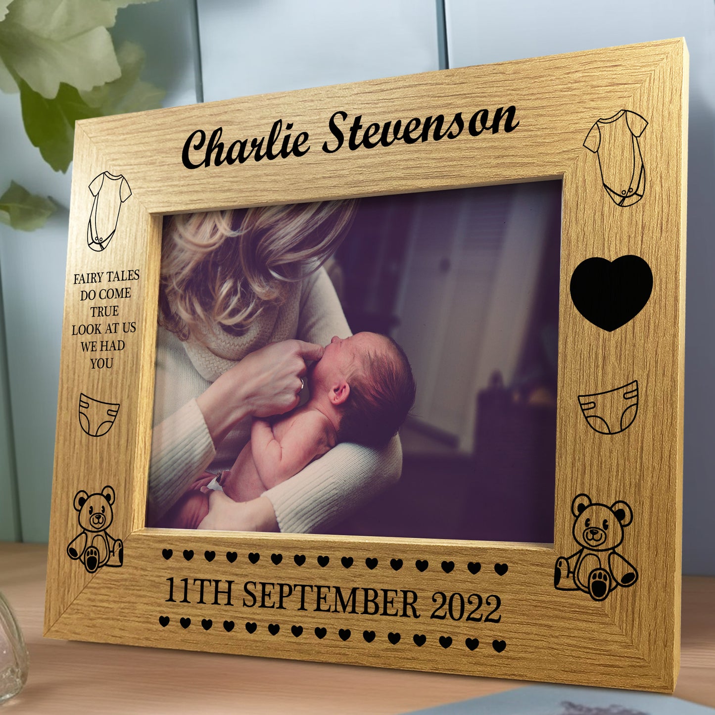 Baby Gift Personalised Photo Frame Birth Details Nursery Decor