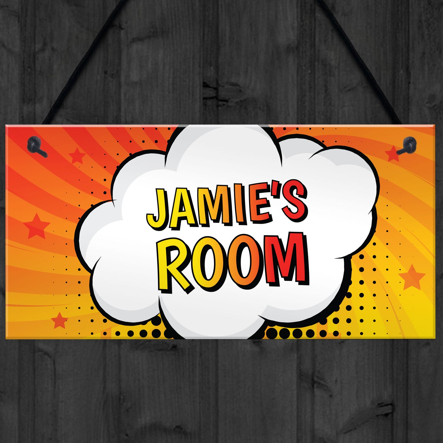 Superhero Personalised Door Sign Plaque Kids Bedroom Gift Boys