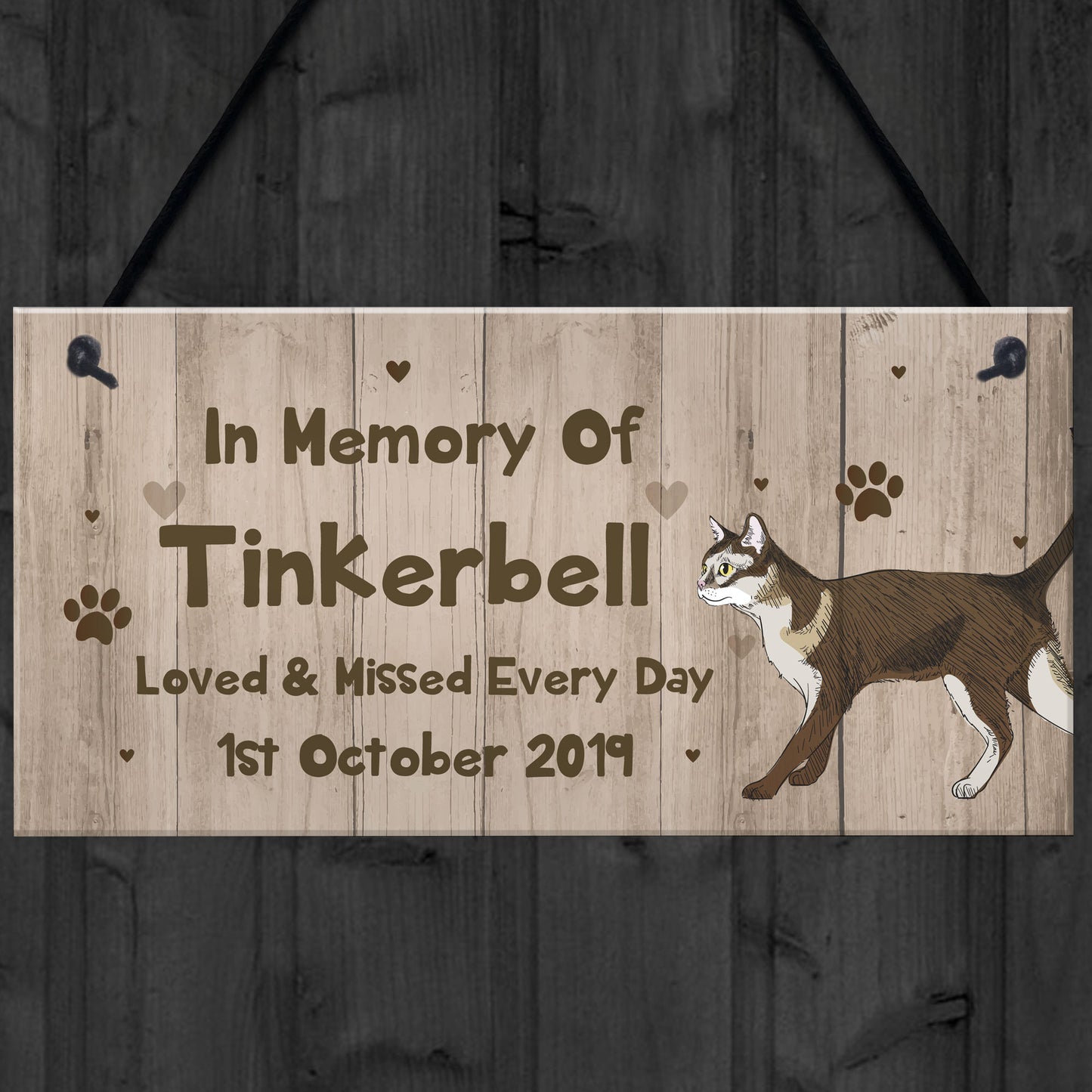 Pet Memorial Plaque Personalised In Memory Plaque Cat Memorial