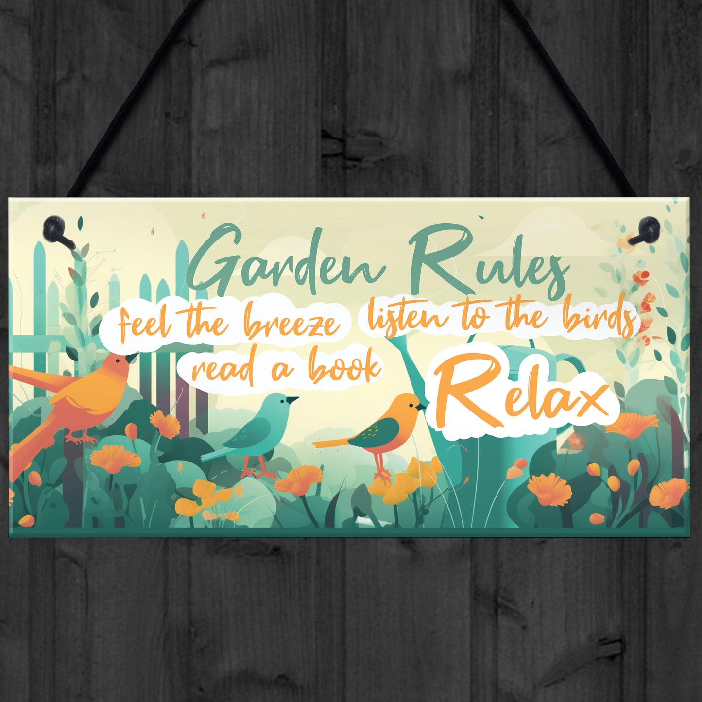 Funny Garden Rules Sign Wall Garden Garage Gate Door Plaque