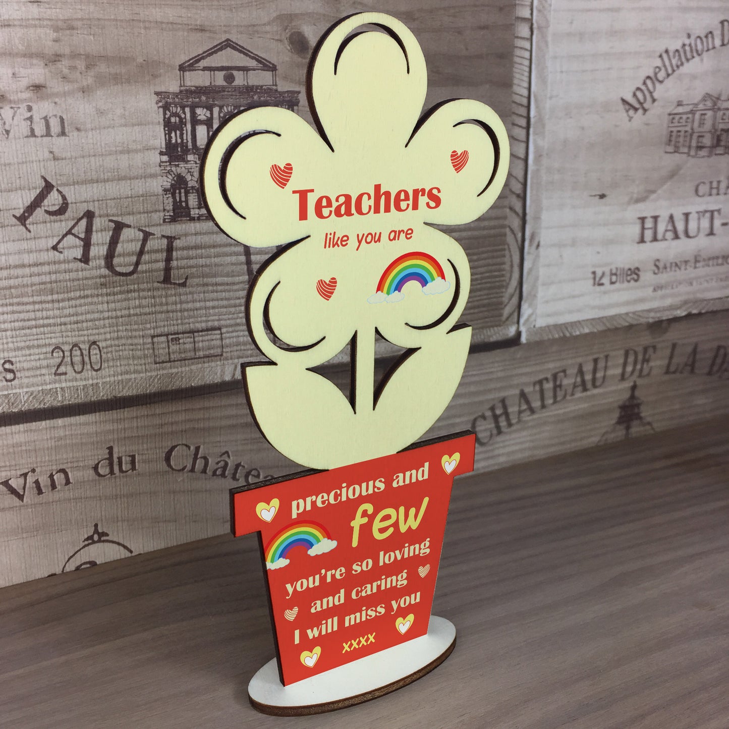 Teacher Wooden Flower Gift Thank You Teacher Gift Nursery Plaque