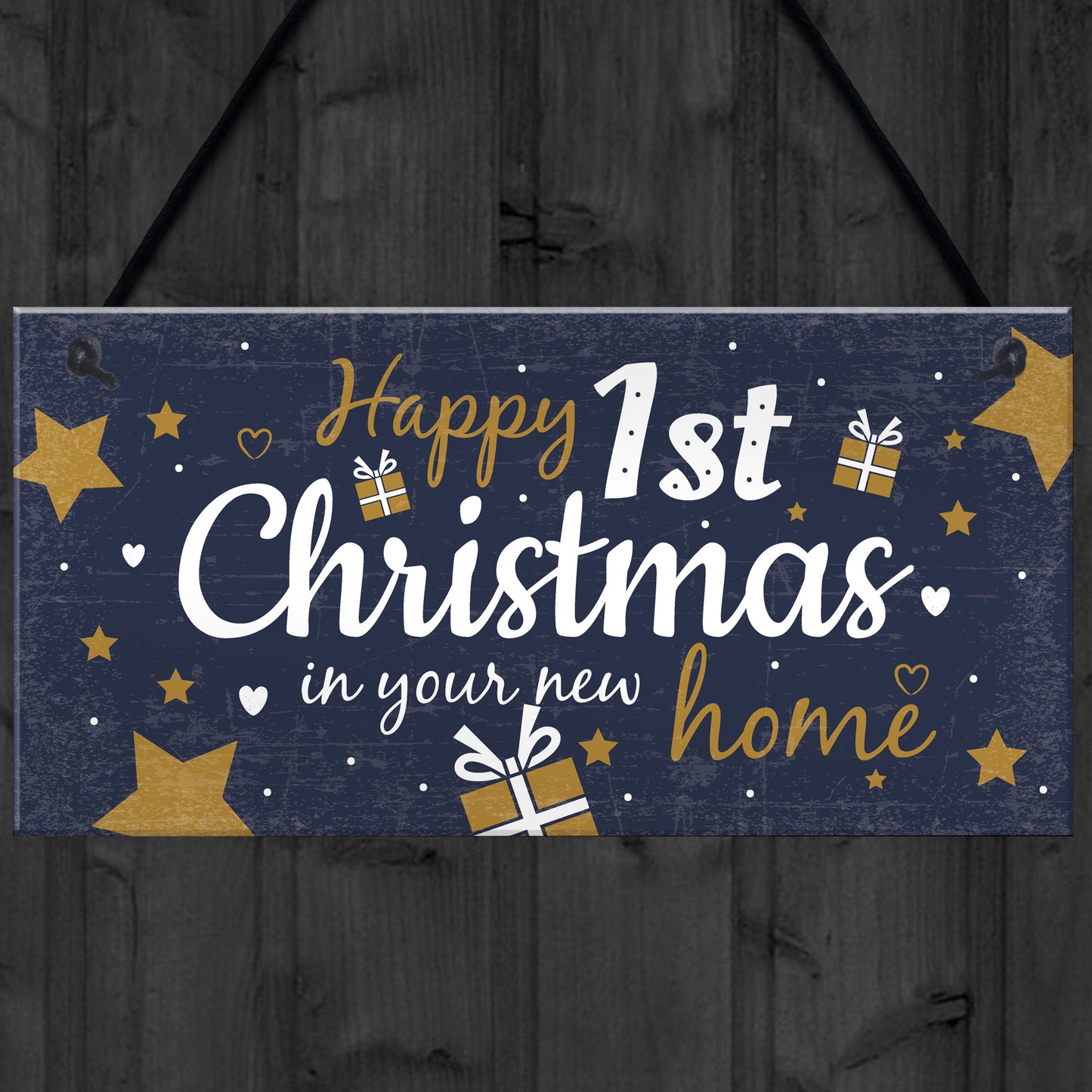 1st First Christmas In New Home Hanging Wall Xmas Tree Plaque