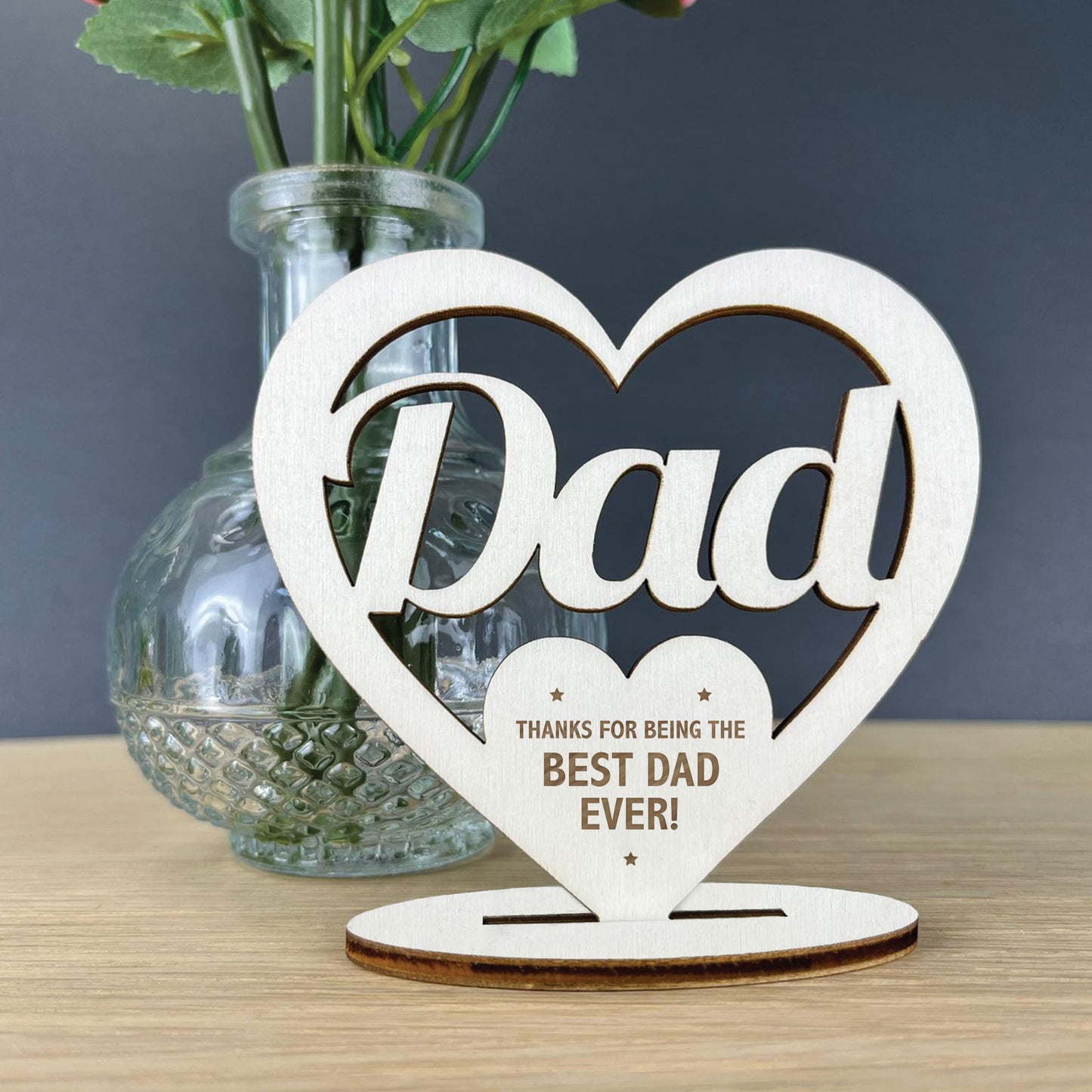 Fathers Day Gift For Best Dad Gifts Birthday Freestanding Heart