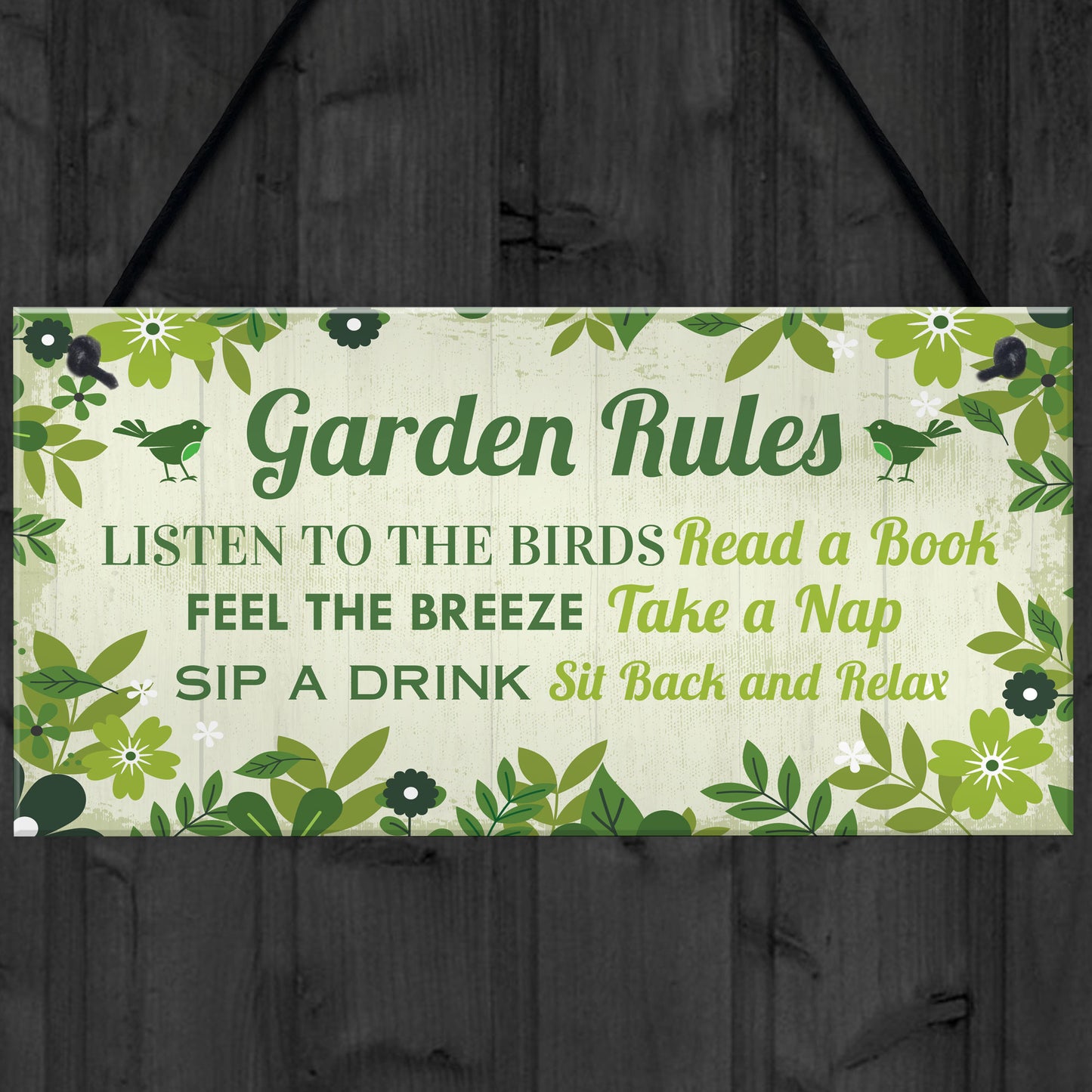 Garden Rules Decor Plaque Garden Shed Summer House Accessories