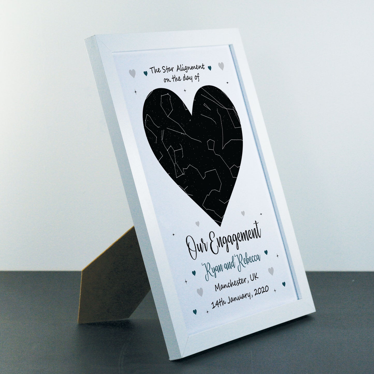 Engagement Gift Personalised Framed Star Print Gift For Him Her