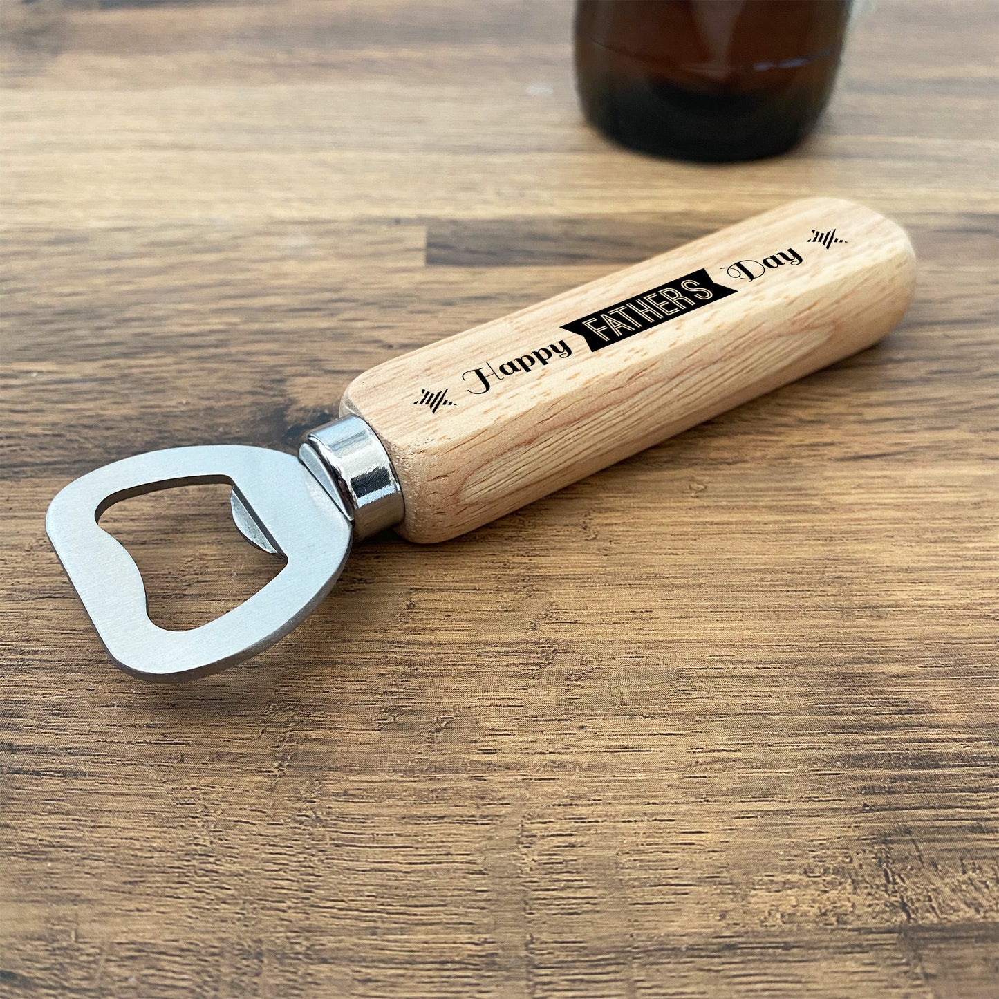 Happy Fathers Day Gift For Dad Wooden Bottle Opener Gift For Him