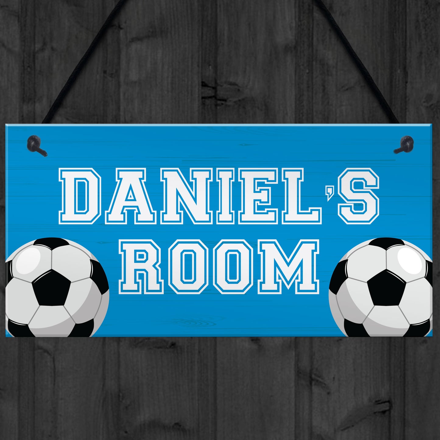 Football Room Door Sign PERSONALISED Boys Bedroom Decor Footy