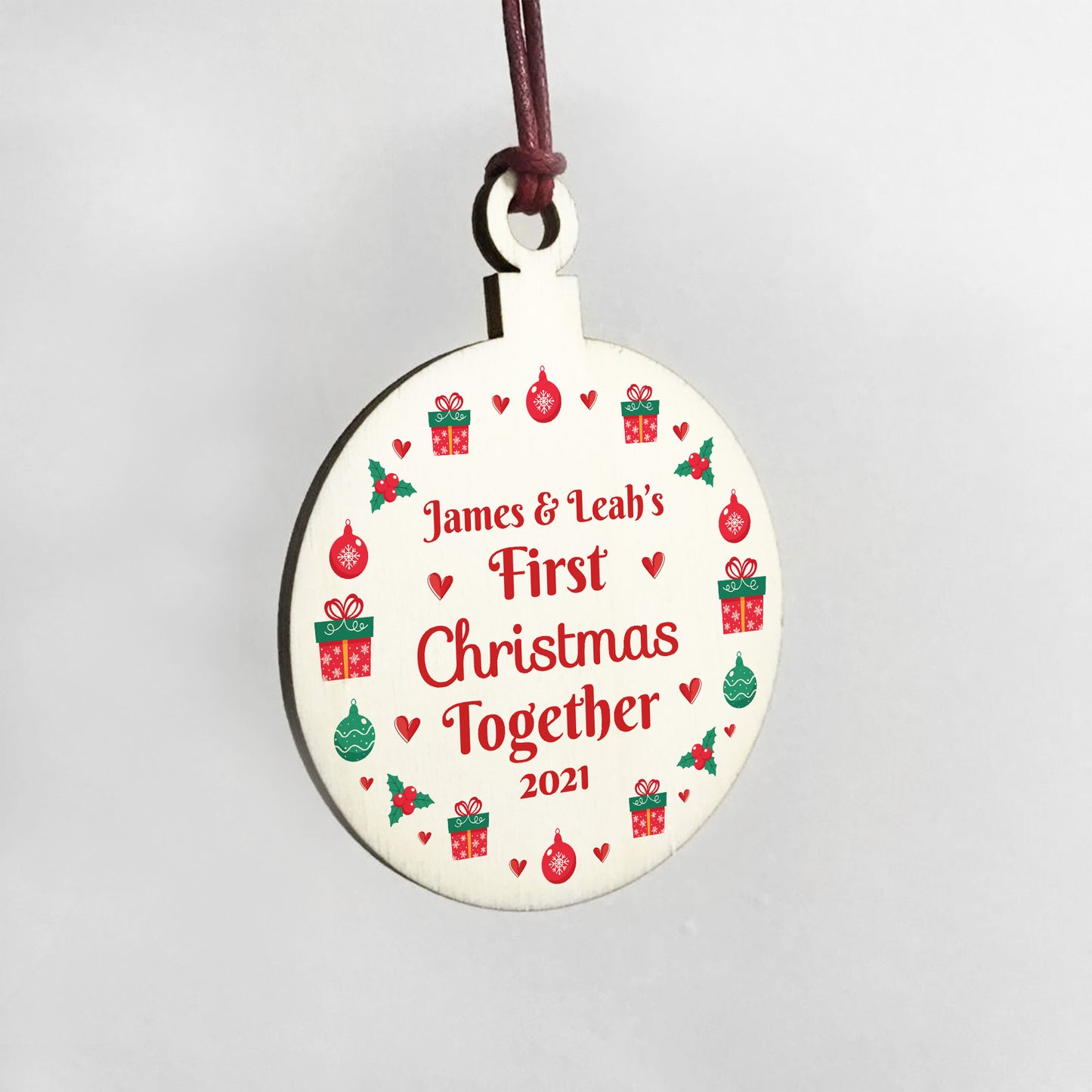 1st First Christmas Together Hanging Bauble Decoration Xmas Gift