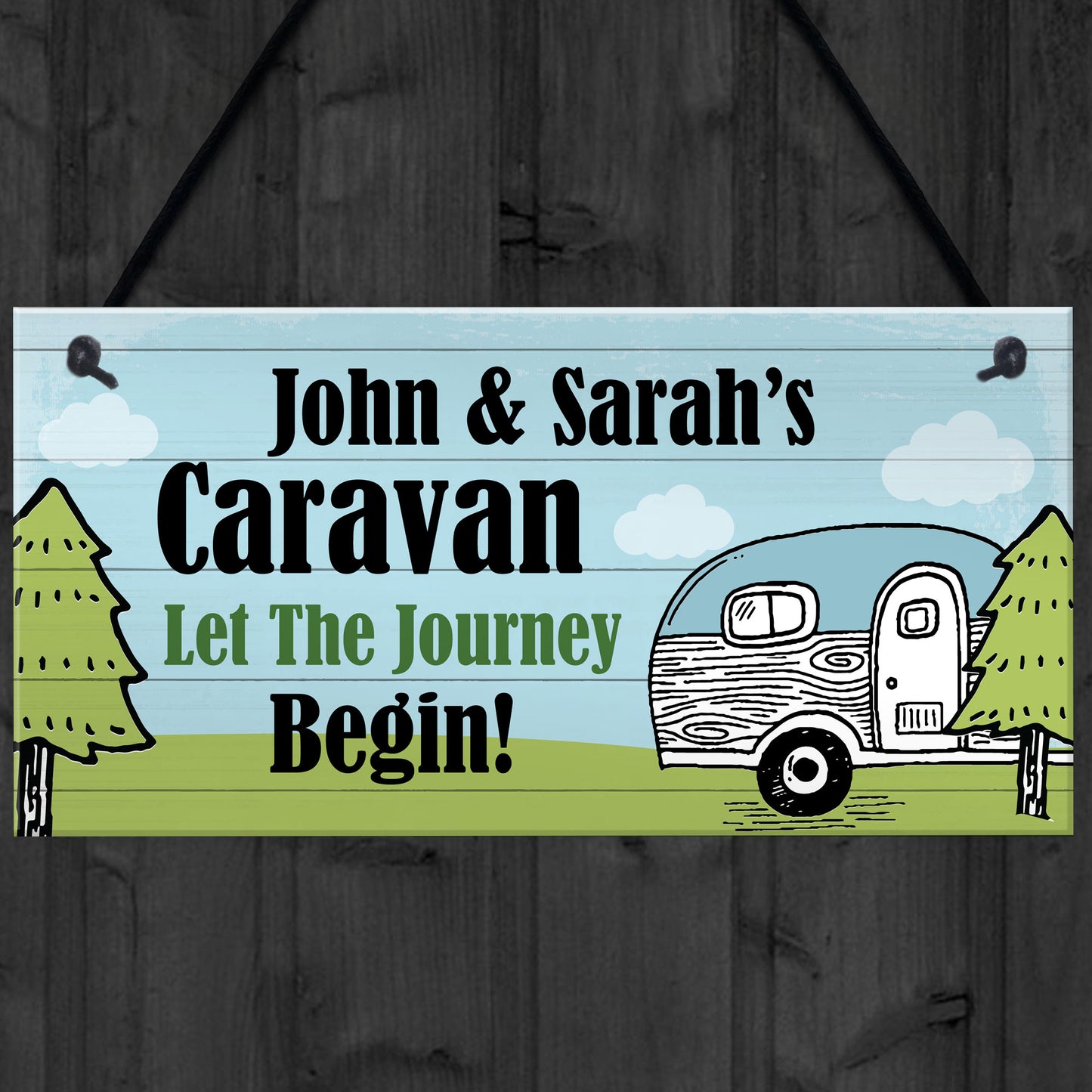 Hanging Caravan Sign Novelty Caravan Accessories Personalised