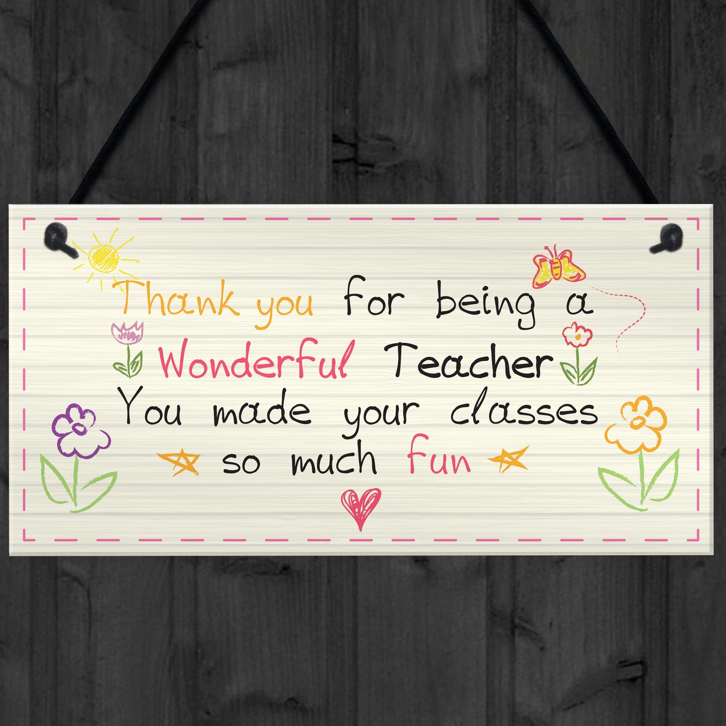 Wonderful Teacher Leaving Nursery Preschool Thankyou Plaque Gift