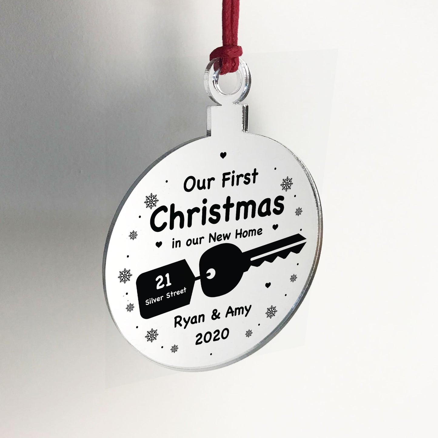 Personalised Our First Christmas Engraved Bauble New Home Gift
