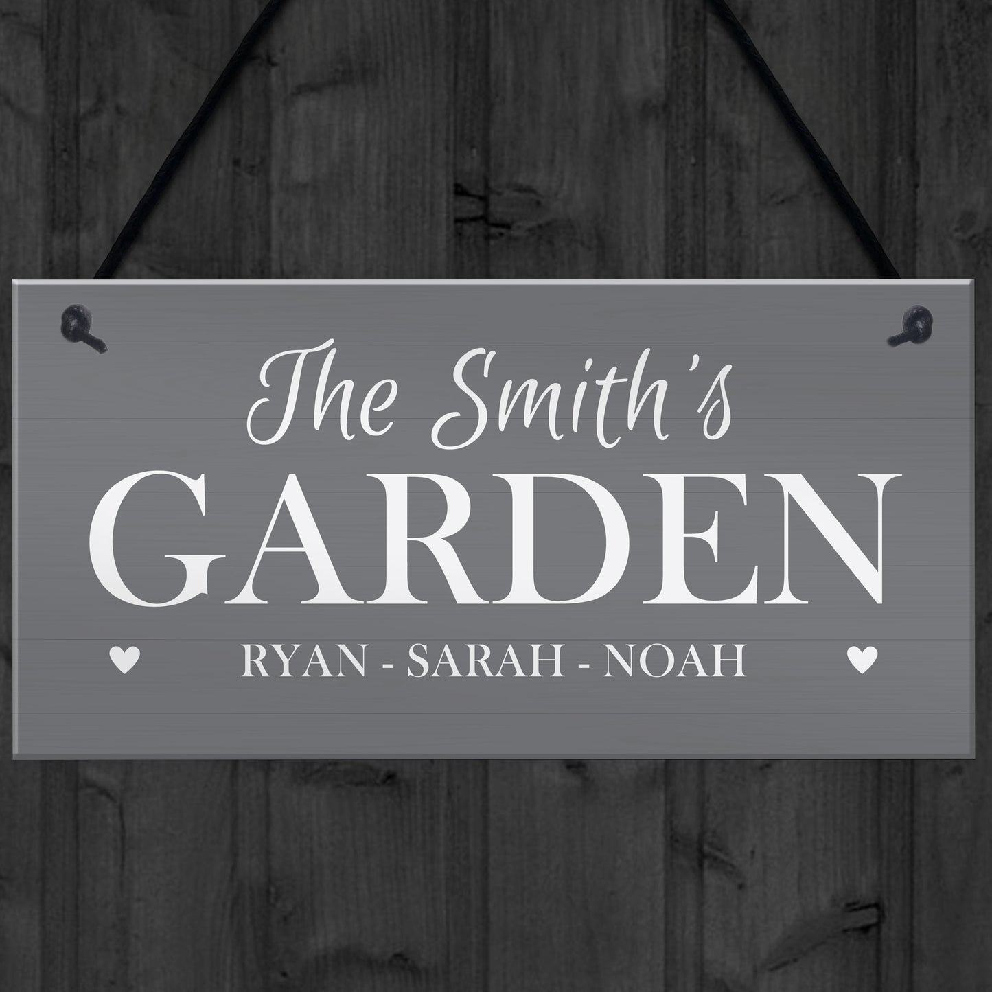 Grey Garden Signs And Plaques Hanging Door Sign Personalised