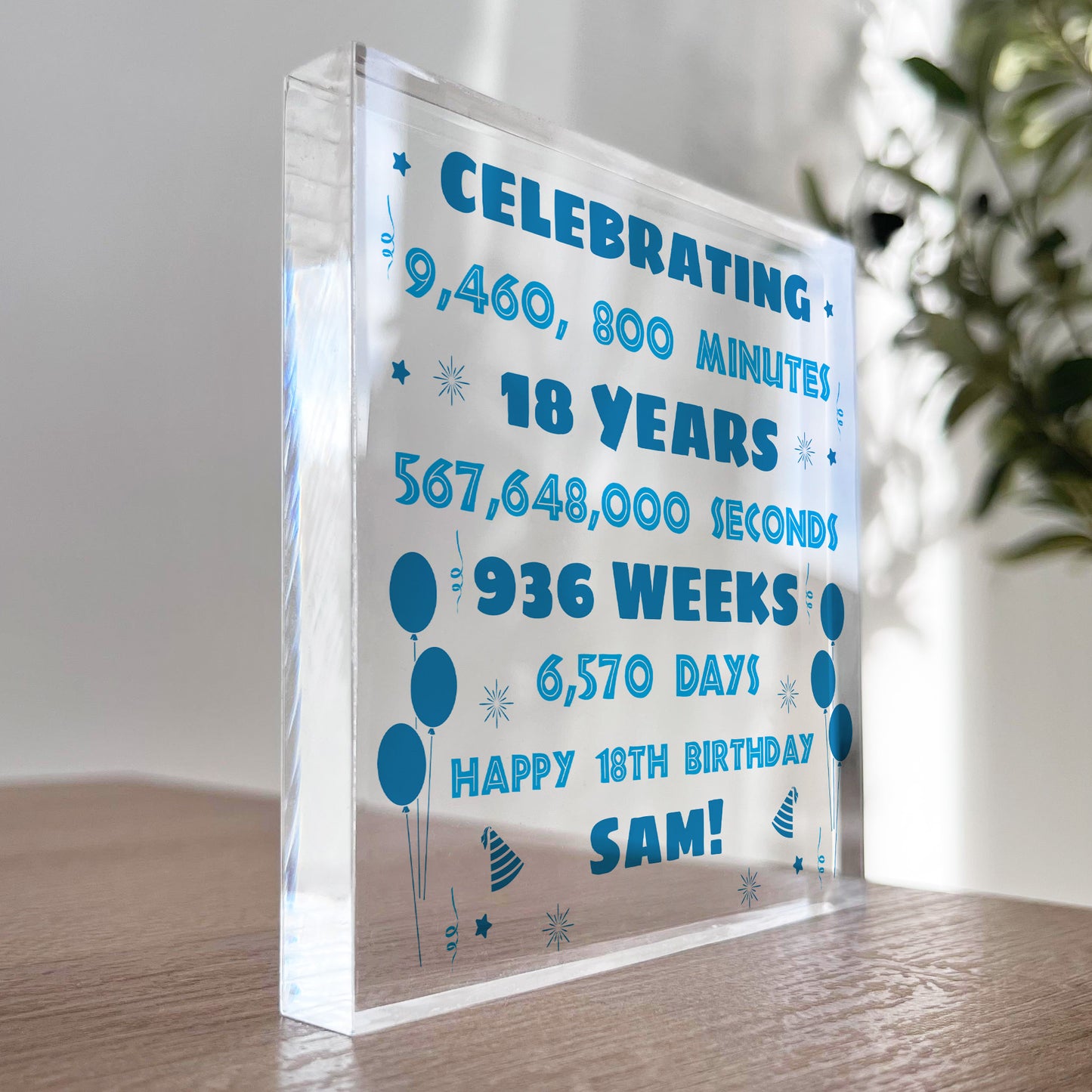 Personalised 18th Birthday Gift For Son Brother Freestanding