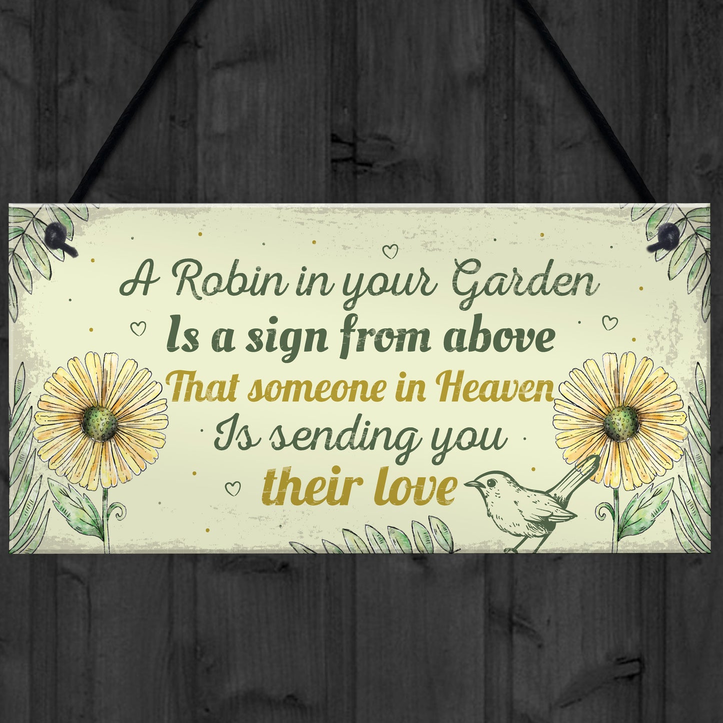 Robin Memorial Garden Bereavement Sign Family Grave Plaque