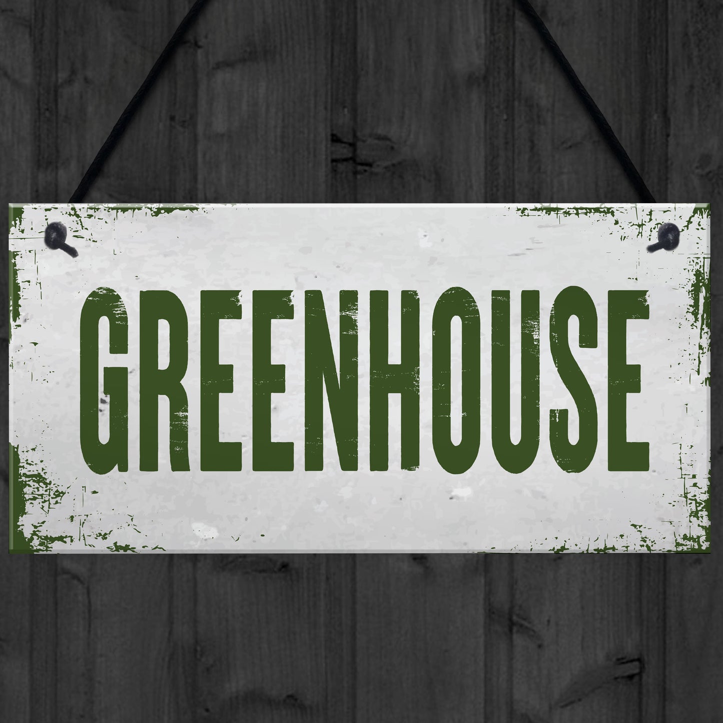 Shabby Chic Greenhouse Sign Hanging Wall Plaque Garden Shed Sign