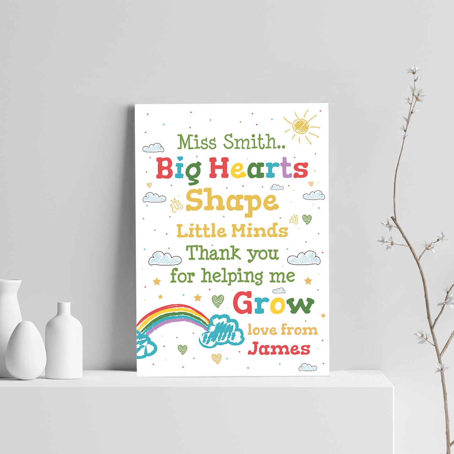 Thank You Gifts For Teacher Personalised Prints Leaving School