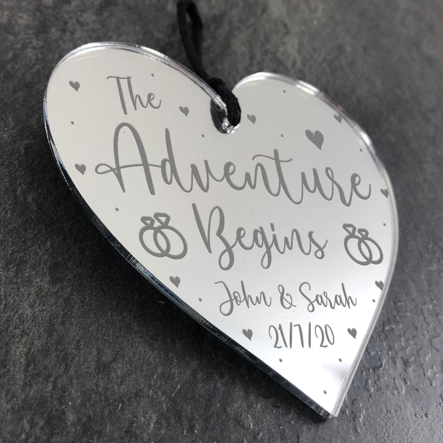 Handmade Engagement Gift Personalised Hanging Heart