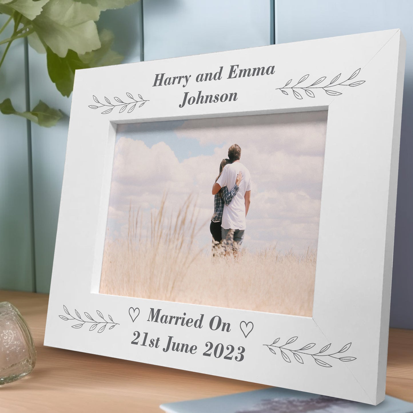 Wedding Day Gift Personalised Photo Frame Husband Wife Gift