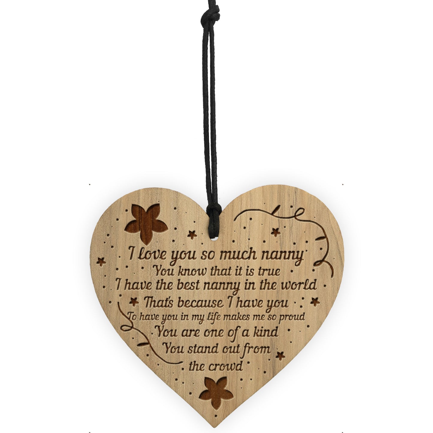 I Love You Nanny Gifts For Birthday Christmas Engraved Heart